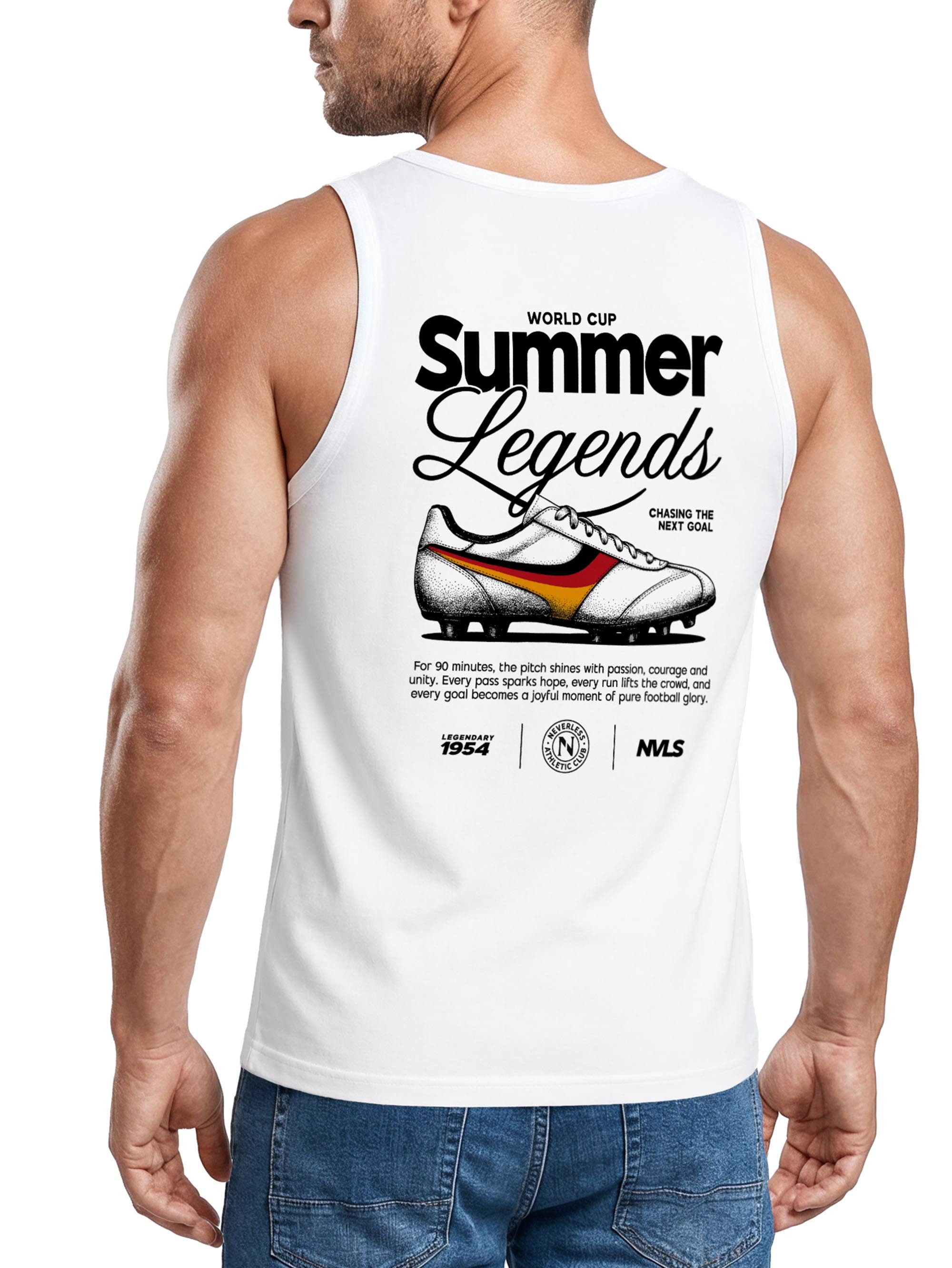 Neverless Tanktop Tanktop Herren mit Vintage Fussball Print - WM Summer Legends - mit Print