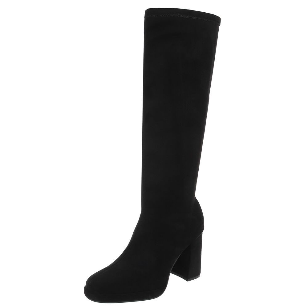 Ital-Design Kniehohe Damenstiefel mit Blockabsatz für günstig online kaufen