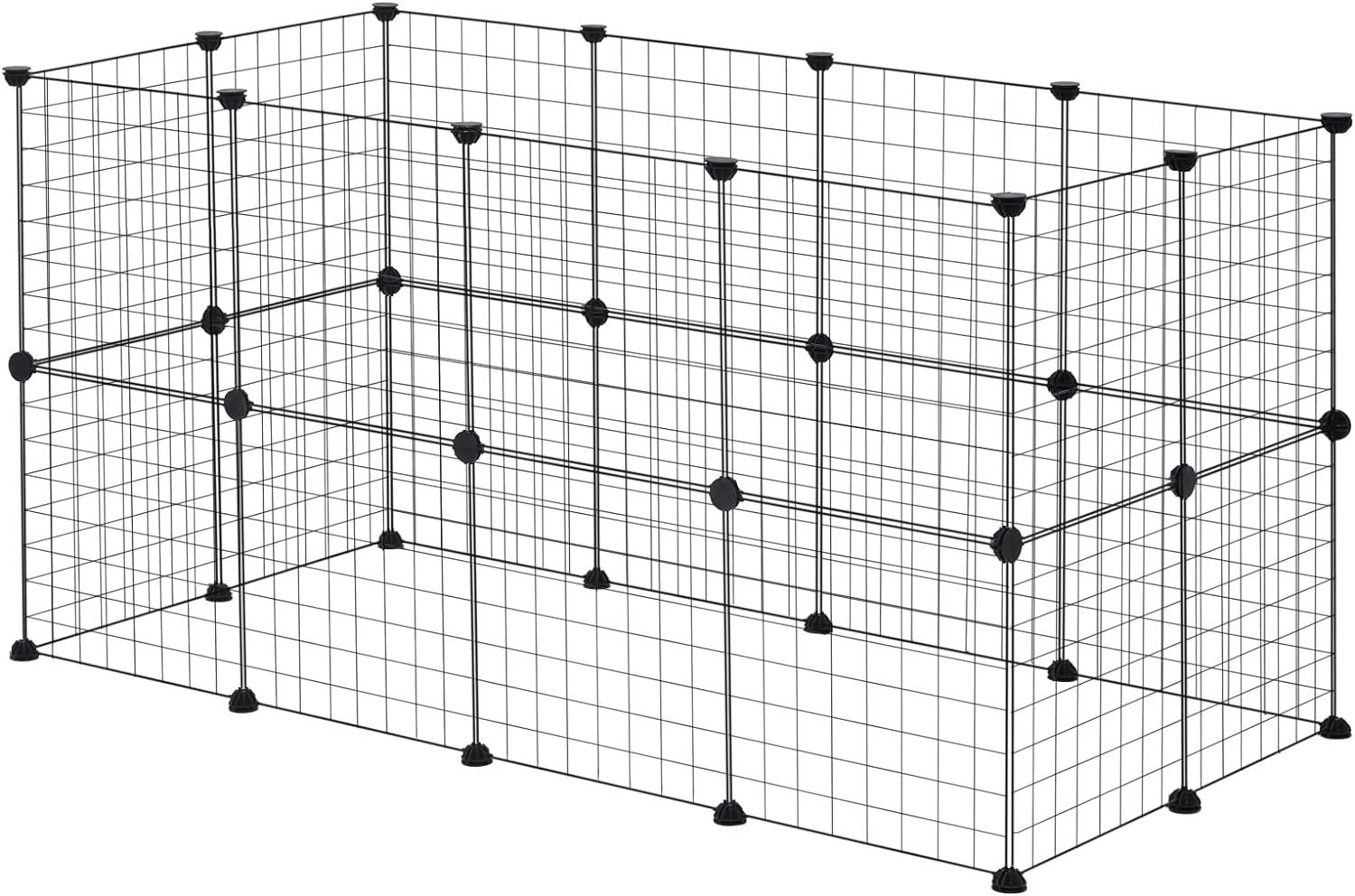 EUGAD Kleintierkäfig, Freigehege 72cm hoch Indoor DIY Laufstall