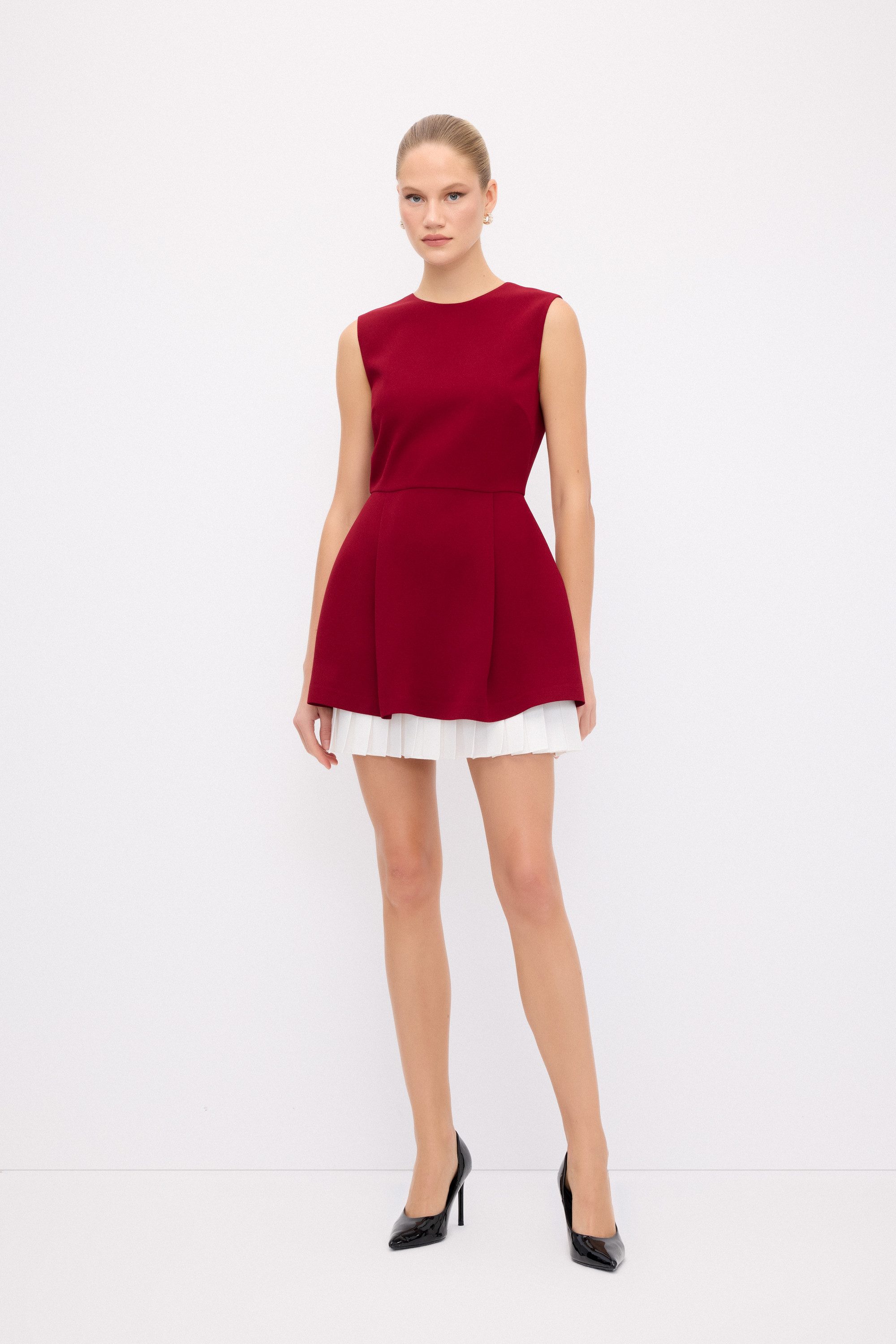 adL Cocktailkleid Ärmelloses Plissiertes Kleid – Bild 2 von 5