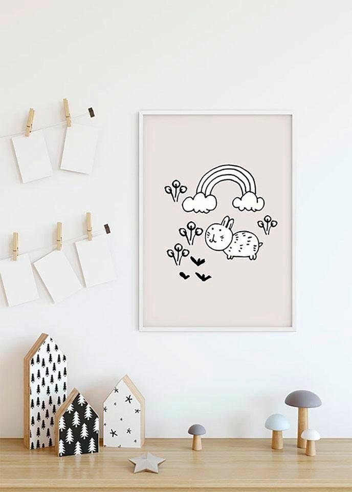 Komar Poster Scribble Bunny, Schlafzimmer, Kinderzimmer, Wohnzimmer (1 Tiere St)