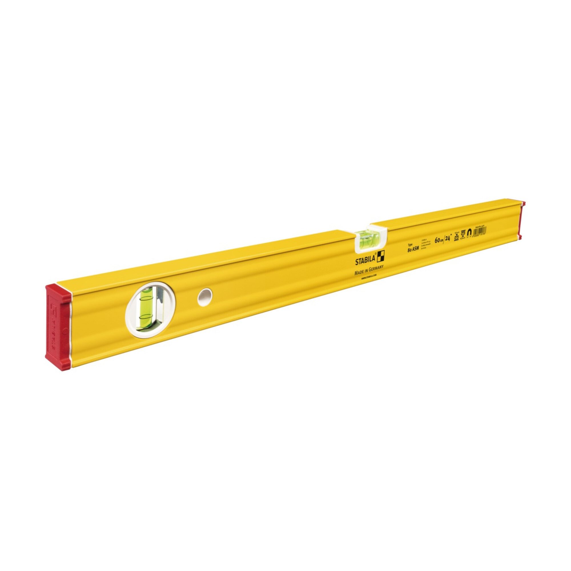 Stabila Wasserwaage STABILA Wasserwaage Type 80 ASM, 80 cm, mit Seltenerd-Magnetsystem