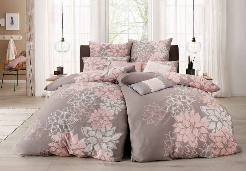 Bettwäsche Susan in Gr. 135x200 oder 155x220 cm, Home affaire, Linon, 2 teilig, Bettwäsche aus Baumwolle, romantische Bettwäsche mit Blumen