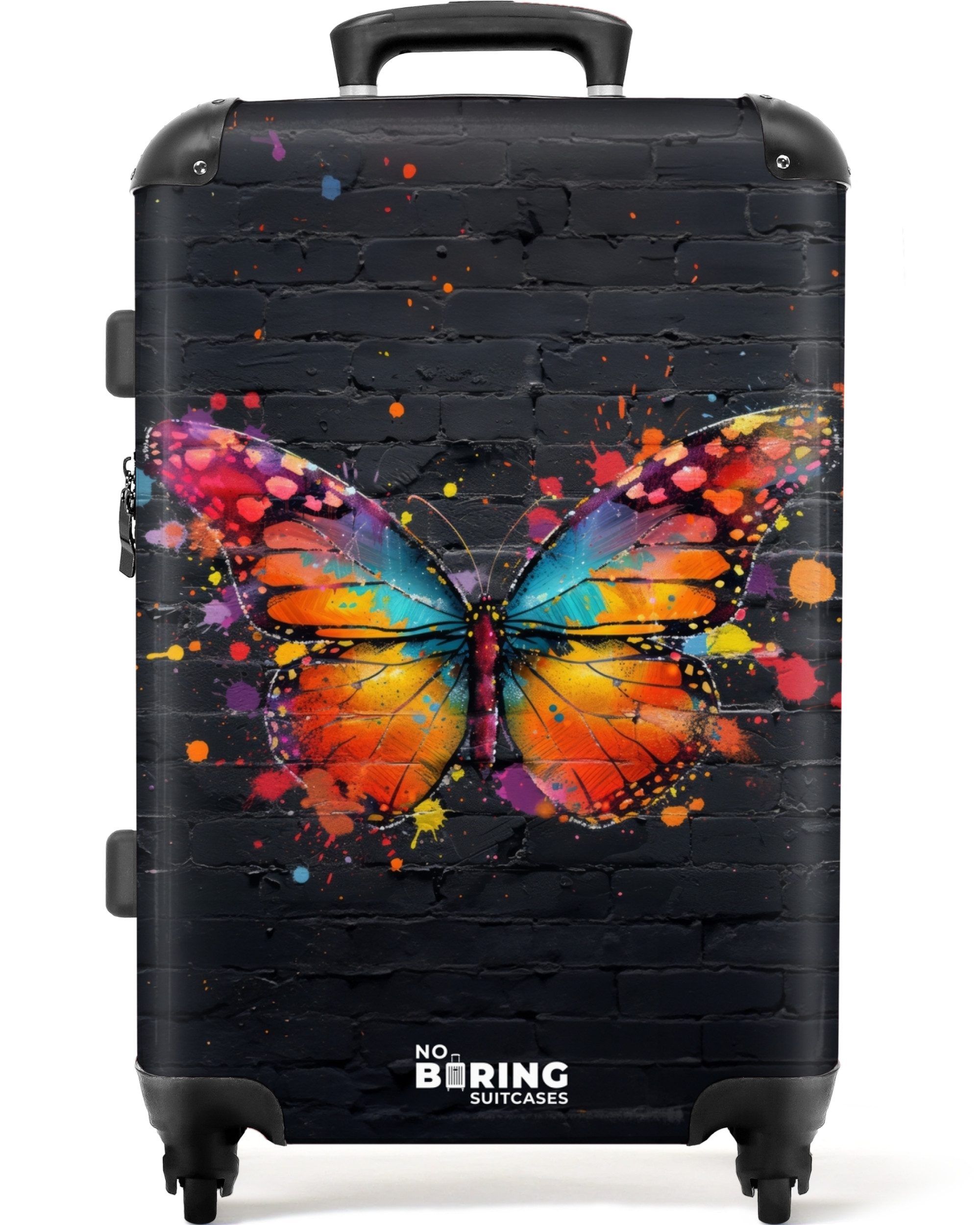 NoBoringSuitcases.com© Hartschalen-Trolley Graffiti-Schmetterling mit leuch günstig online kaufen