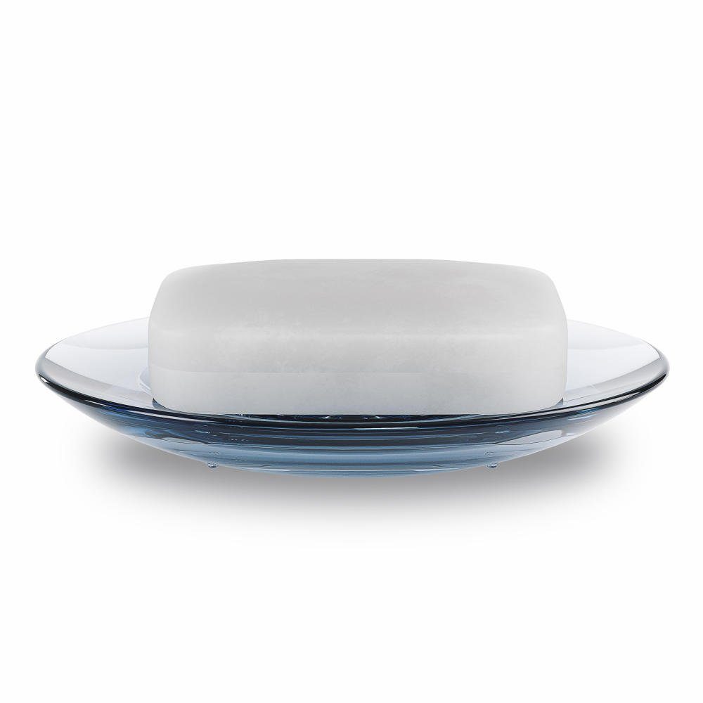 Umbra Seifenschale Droplet Seifenschale Denim, Seifenablage, aus Acrylglas  ovale, mit Ablauf für Badezimmer und Küche, Blau