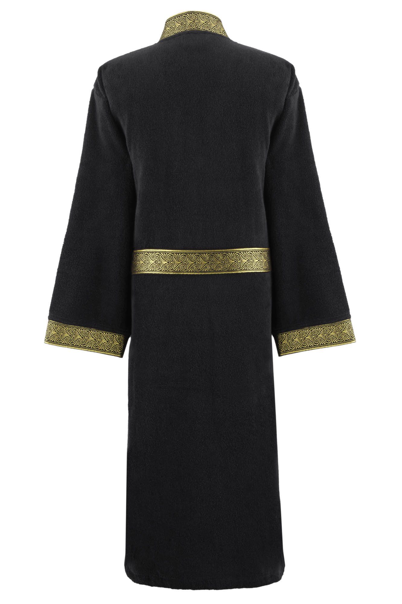Aymando Bademantel Schwarz, 100% Baumwolle, Kimono-Kragen, günstig online kaufen