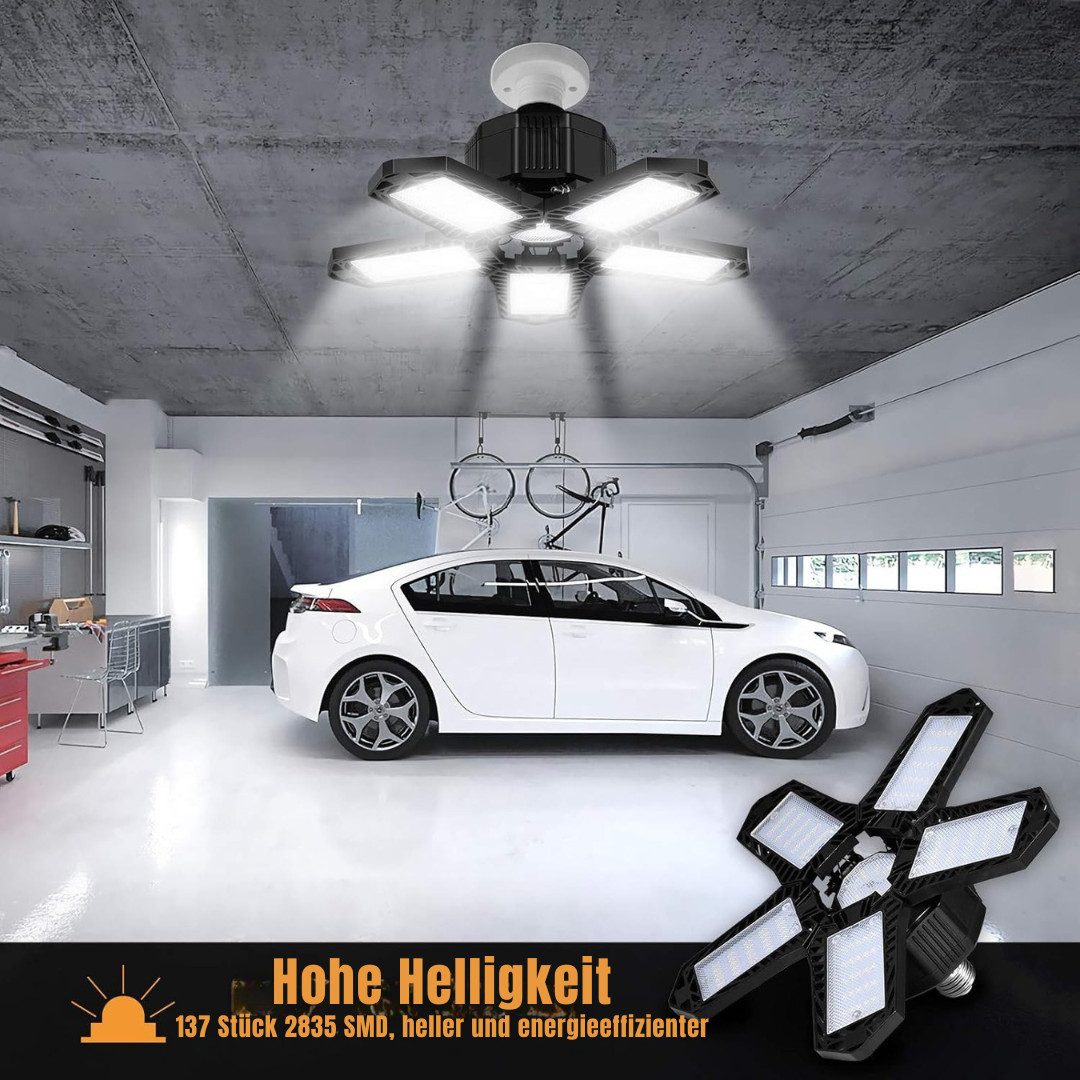 Dreamade Deckenleuchten, LED-Modul, verformbar, E27-Fassung, Tageslichtweiß günstig online kaufen