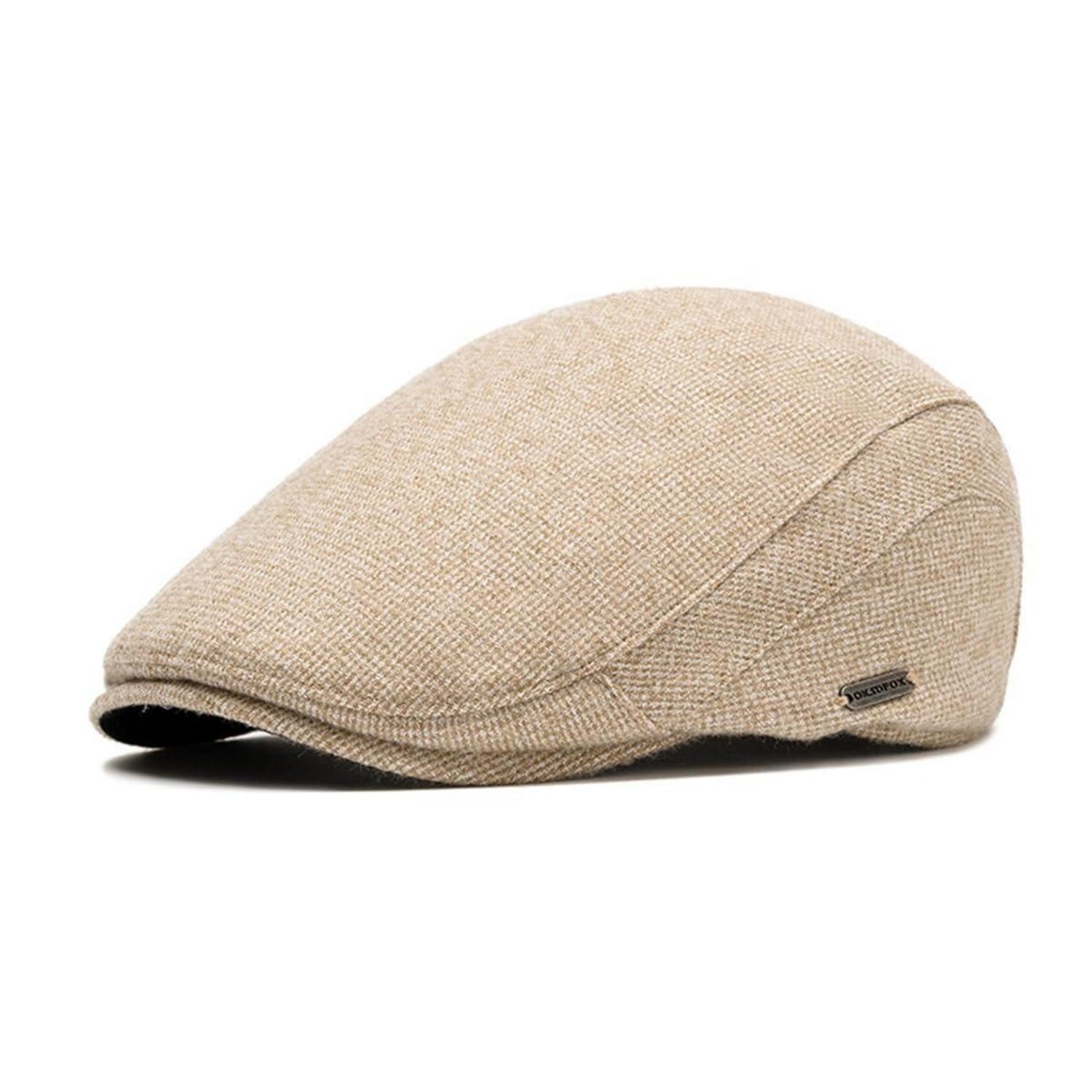 Schiebermütze Schiebermütze Herren Schirmmütze Flatcap Baskenmütze M-L Beige