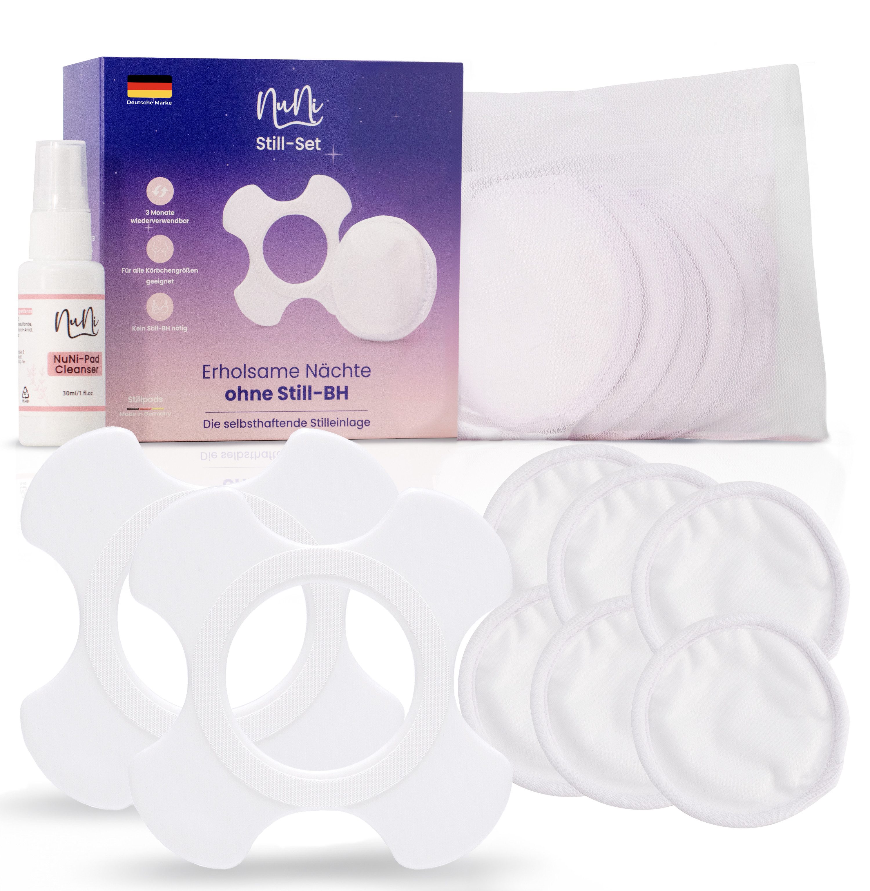 NuNi BH-Stilleinlagen Sanft & sicher – das wiederverwendbare Still-Set von NUNI, wiederverwendbar, waschbar, Made in Germany