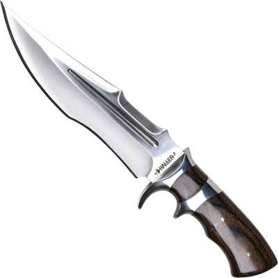 Haller Messer Universalmesser Haller Bowiemesser mit 420 Stahl und Pakkaholz Griff, (1 St), Edelstahl, Scheide inklusive