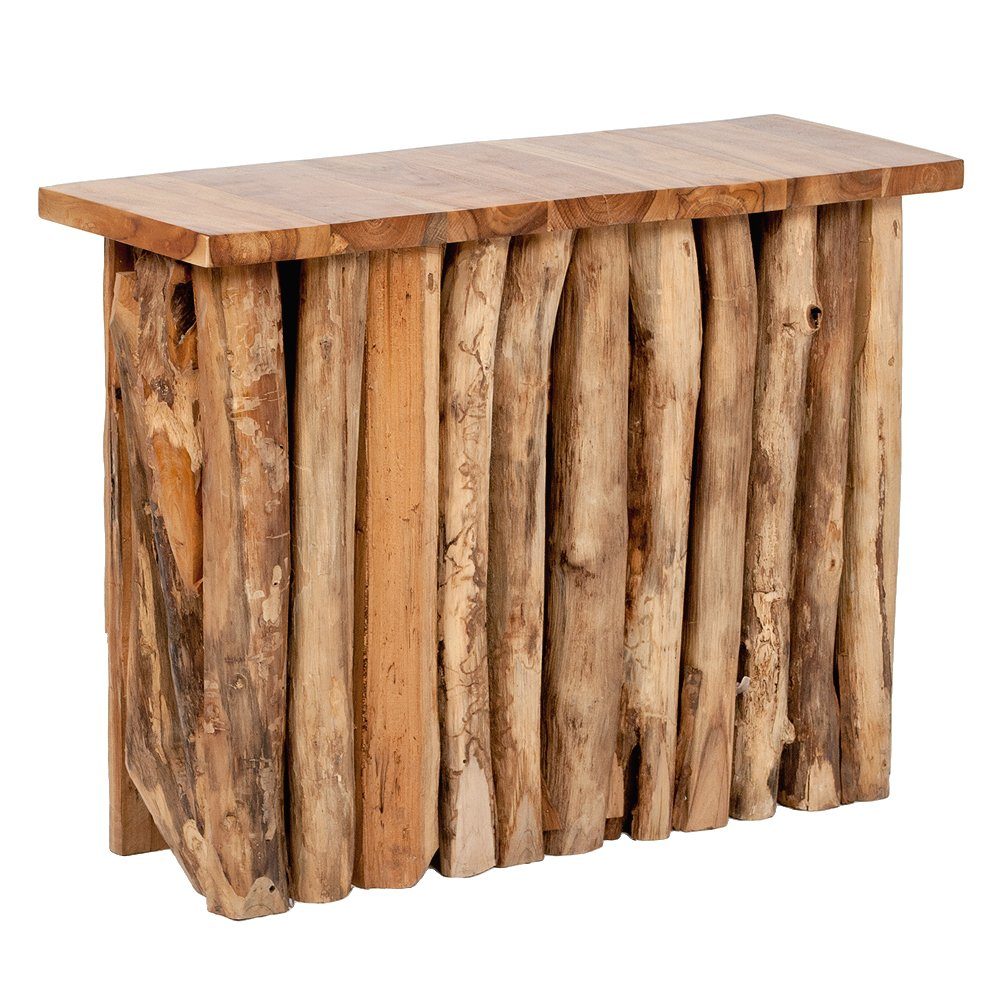 LebensWohnArt Konsolentisch Massive Teak Konsole ALGO Natural 100cm Unikat Konsolentisch