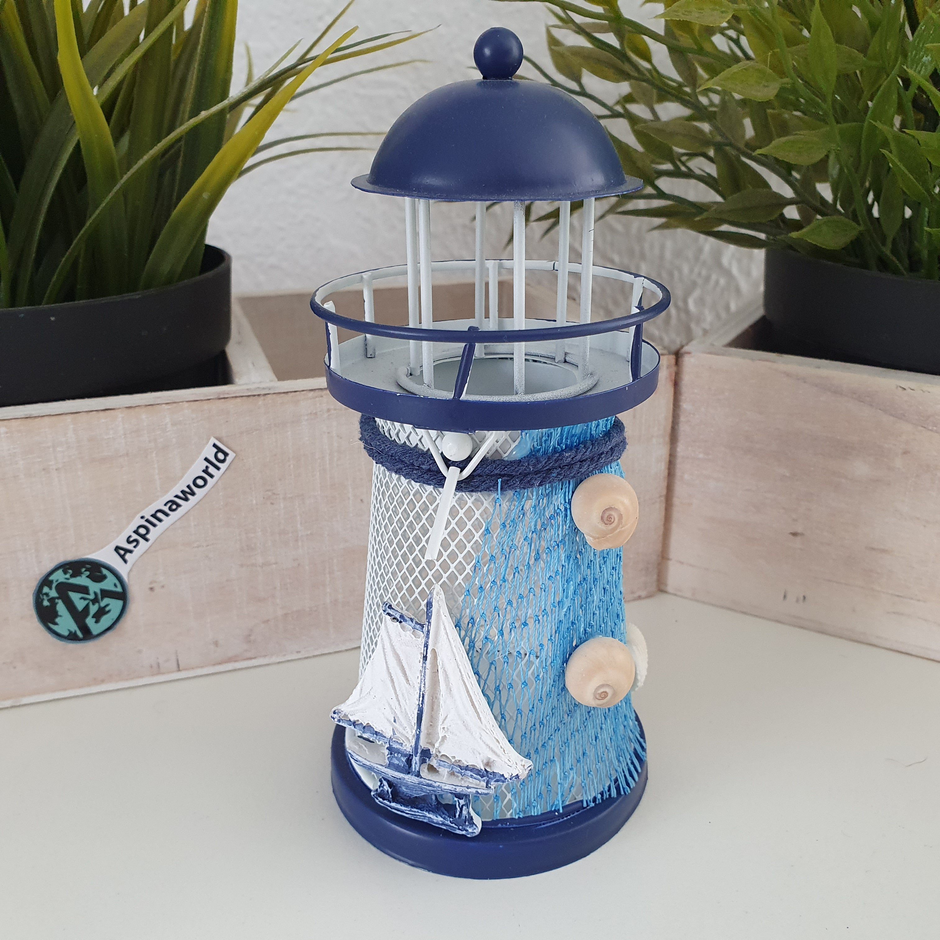 Aspinaworld Teelichthalter Maritime Deko Leuchtturm Teelichthalter aus Meta günstig online kaufen