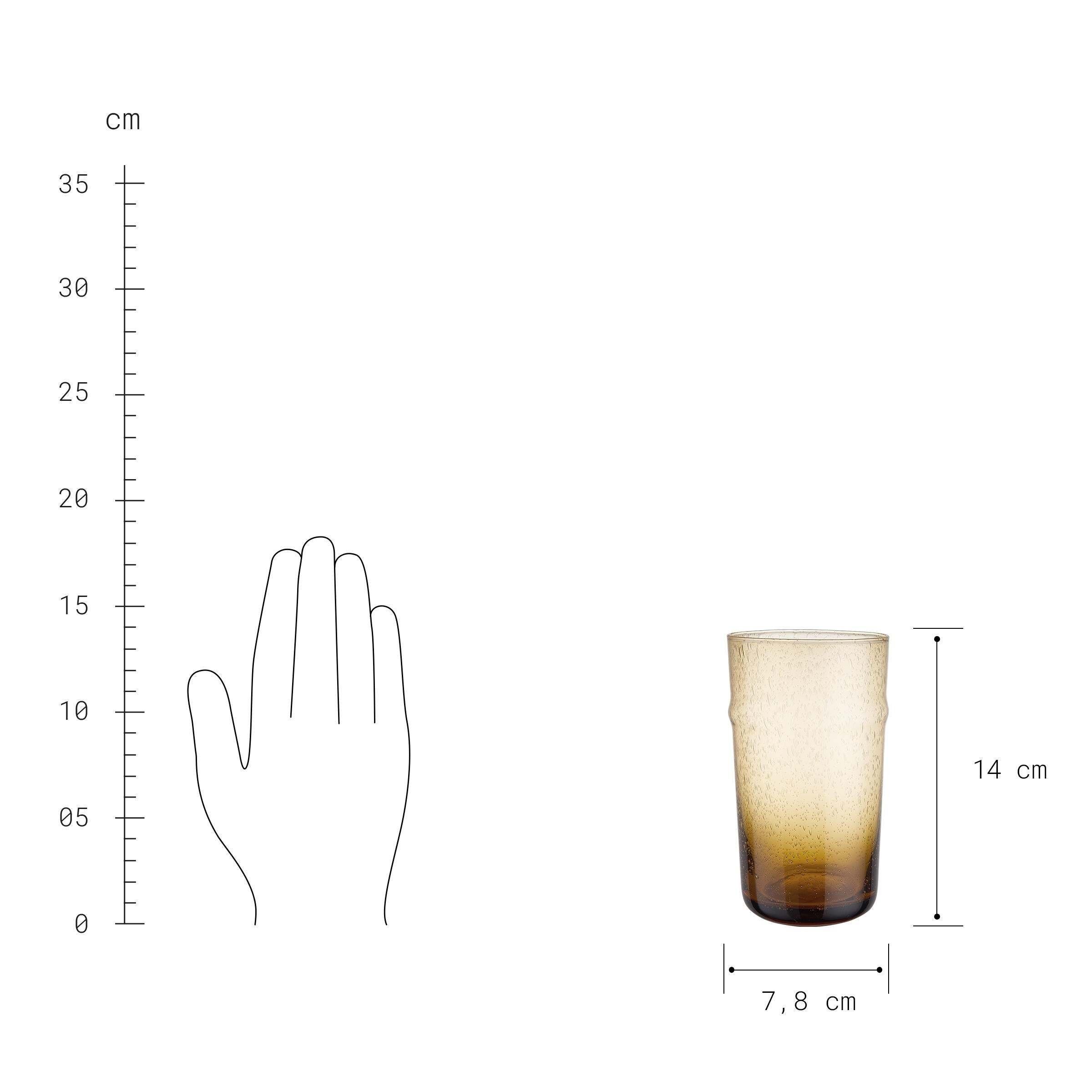Luftblasen BYRON organisch Glas Gelb 480ml, Glas Glas, BUTLERS mundgeblasen mit