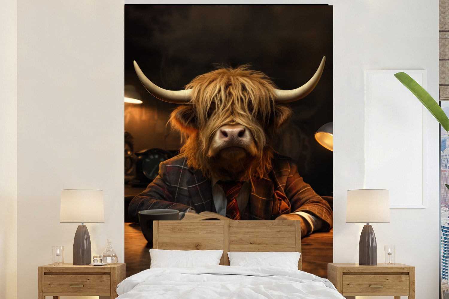 Fototapete Schottischer Highlander - Tier - Anzug - Büro