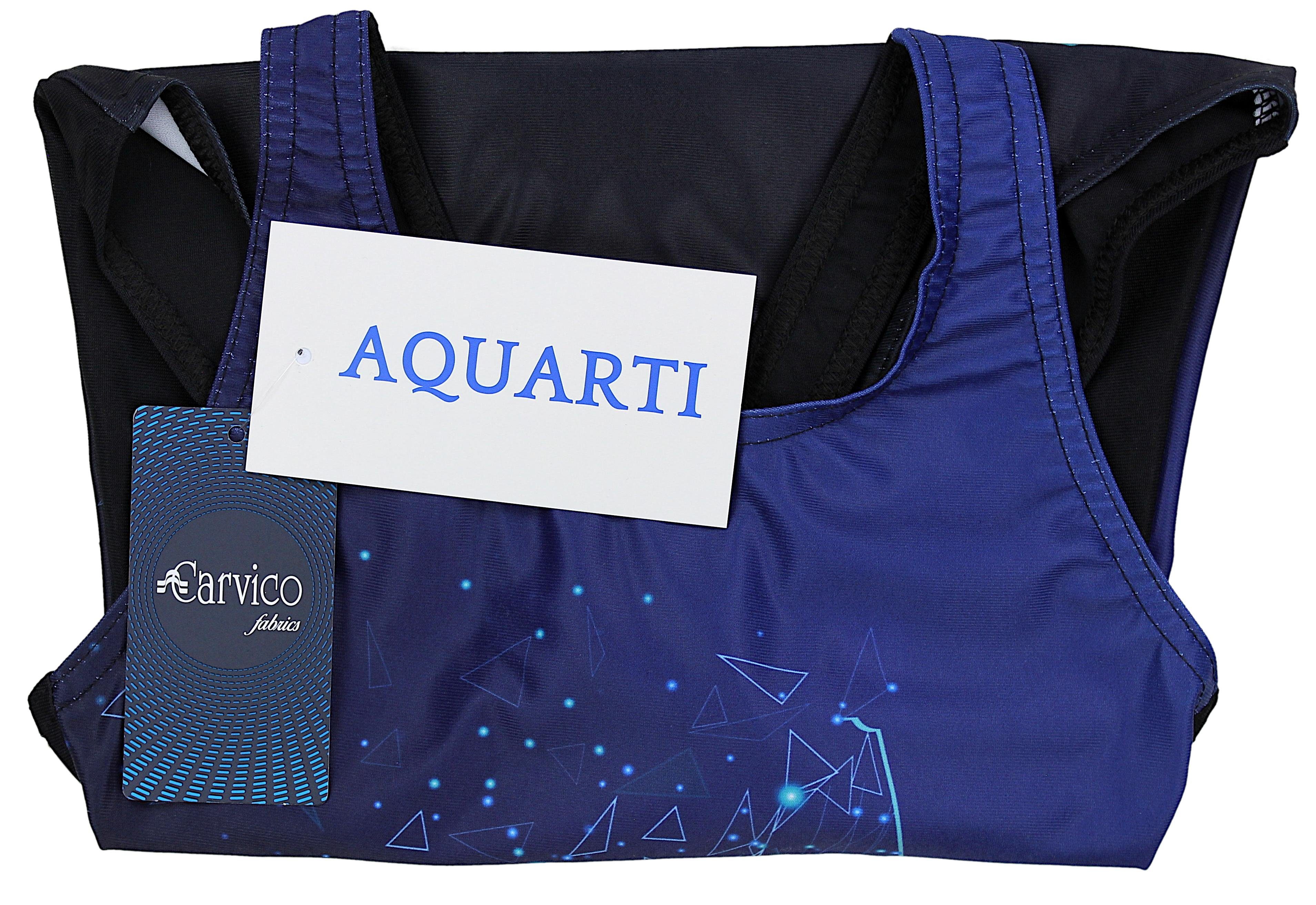 Aquarti EP1281 Wettkampf Chlorresistent Schwimmanzug Schmetterling Badeanzug Muscleback / Mädchen Blau Badeanzug Schwarz