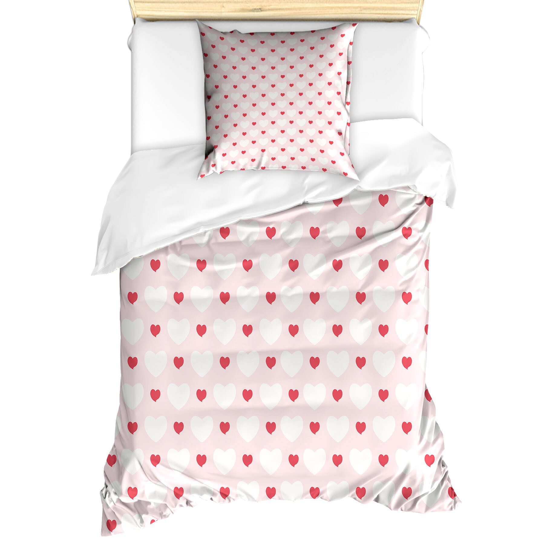 Abakuhaus Постельное белье Milbensicher Всеrgiker geeignet mit Kissenbezug, Microfaser, Romantik Herz-Liebe-Antique