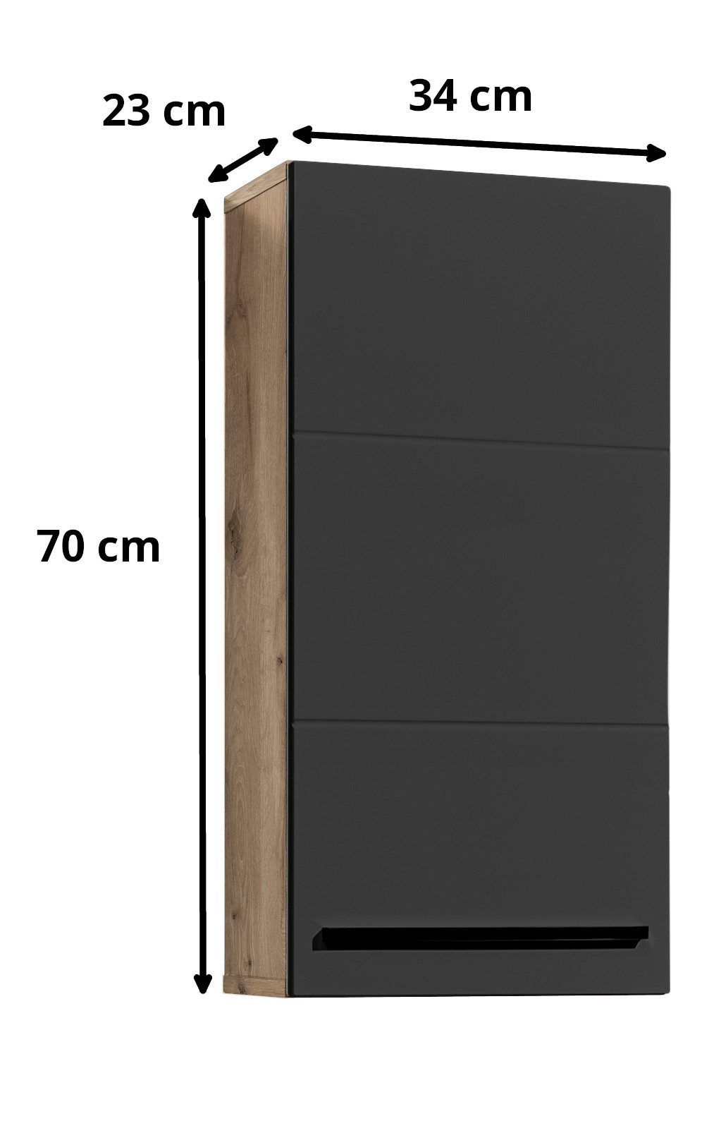 moebel-dich-auf Hängeschrank VALENCIA (Badschrank wandmontiert, in Viking Oak) Breite 34 cm – Bild 2 von 5