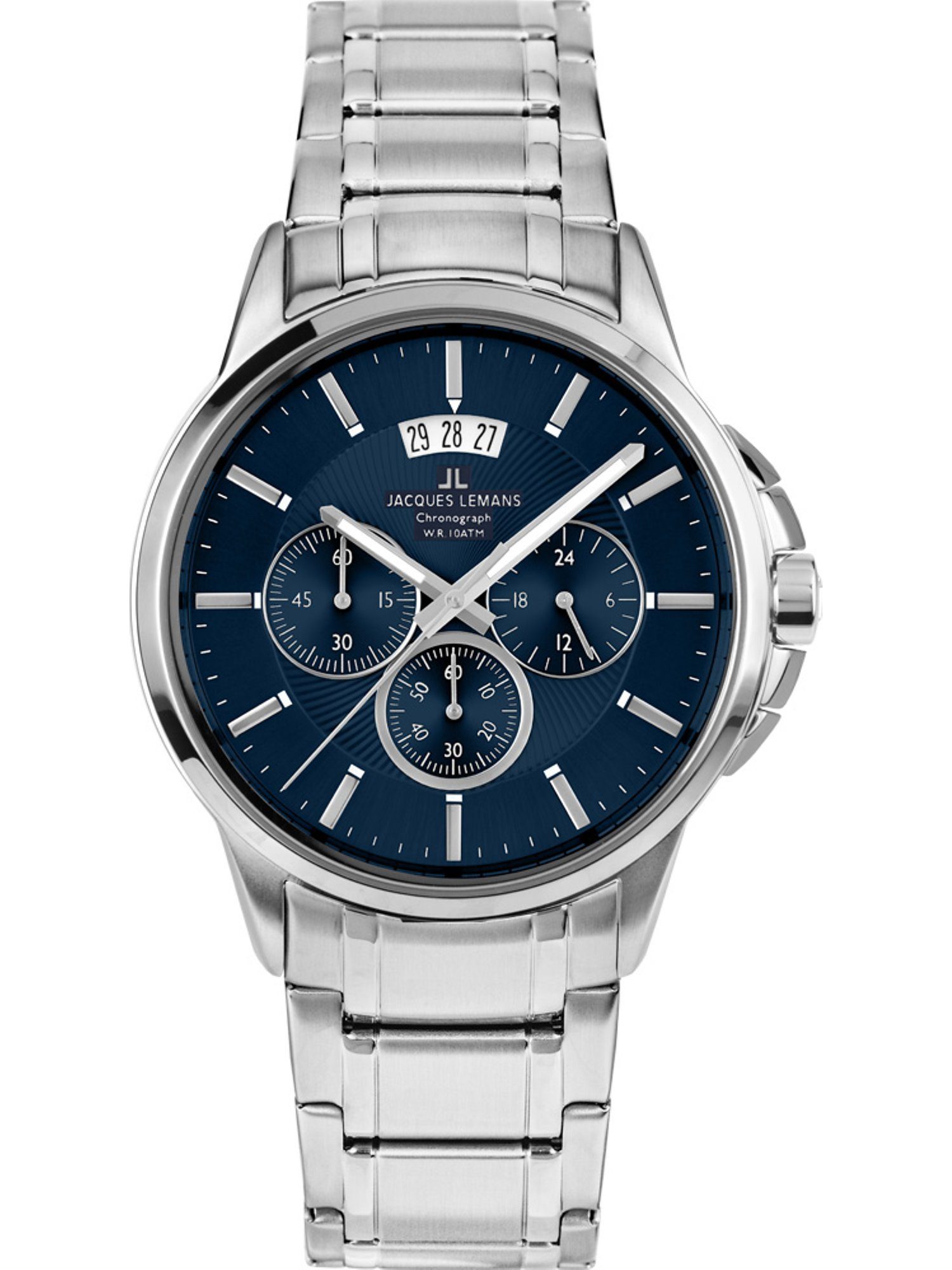 Jacques Lemans Chronograph Jacques Lemans Herren-Uhren Analog Quarz, Klassikuhr