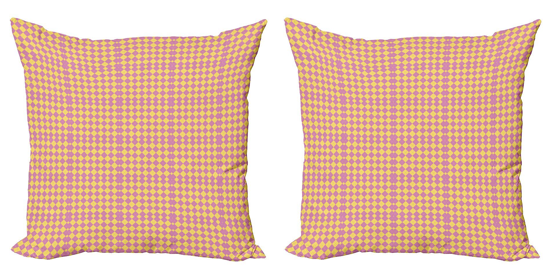 Rhombus Argyle Doppelseitiger Kissenbezüge Digitaldruck, Stück), Bicolor (2 Accent Abakuhaus geometrische Modern