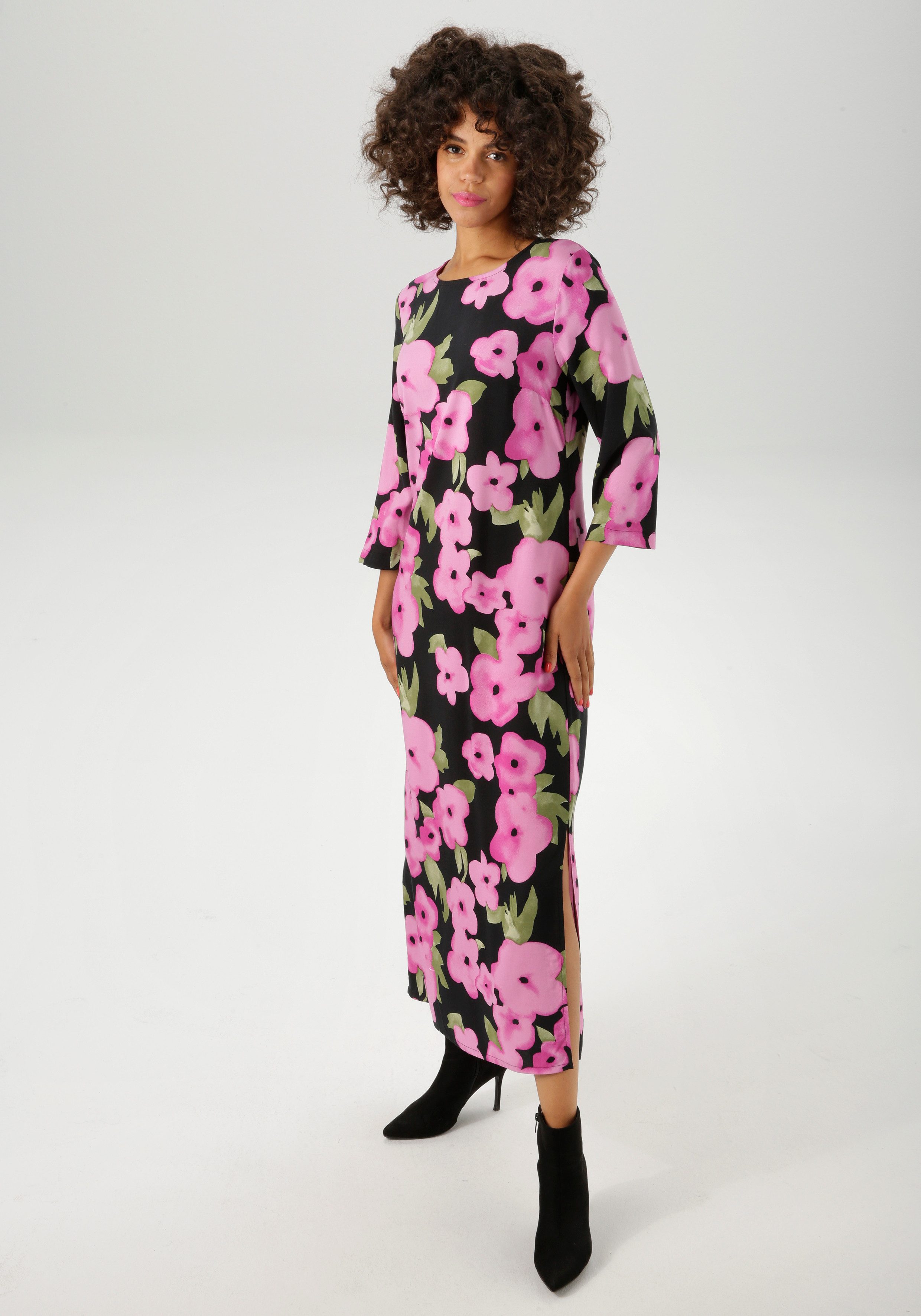 Aniston CASUAL Maxikleid mit farbenfrohen Blumendruck - jedes Teil ein Unik günstig online kaufen