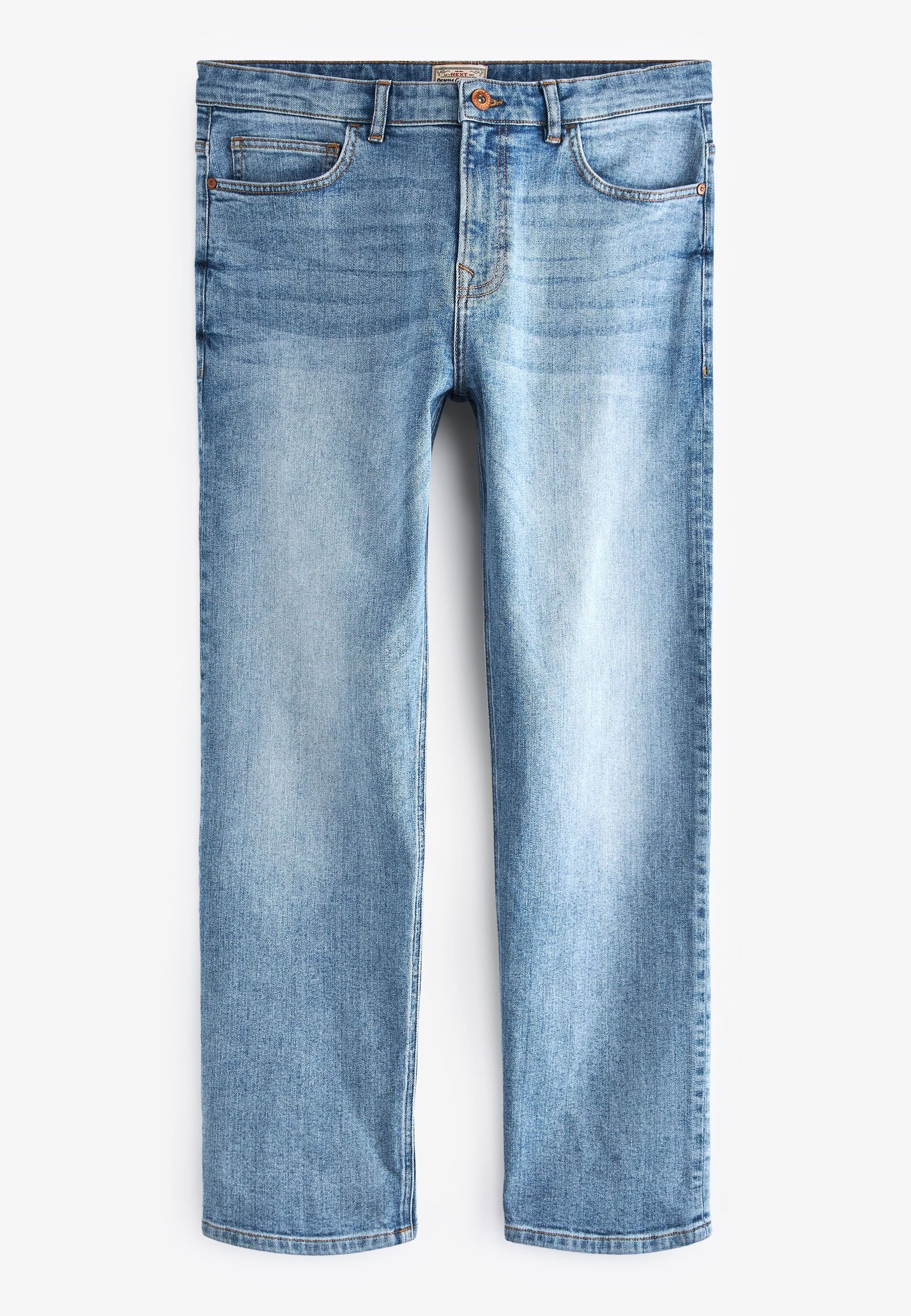Next Straight-Jeans Straight (1-tlg) Blue Fit Stretch-Jeans Light
