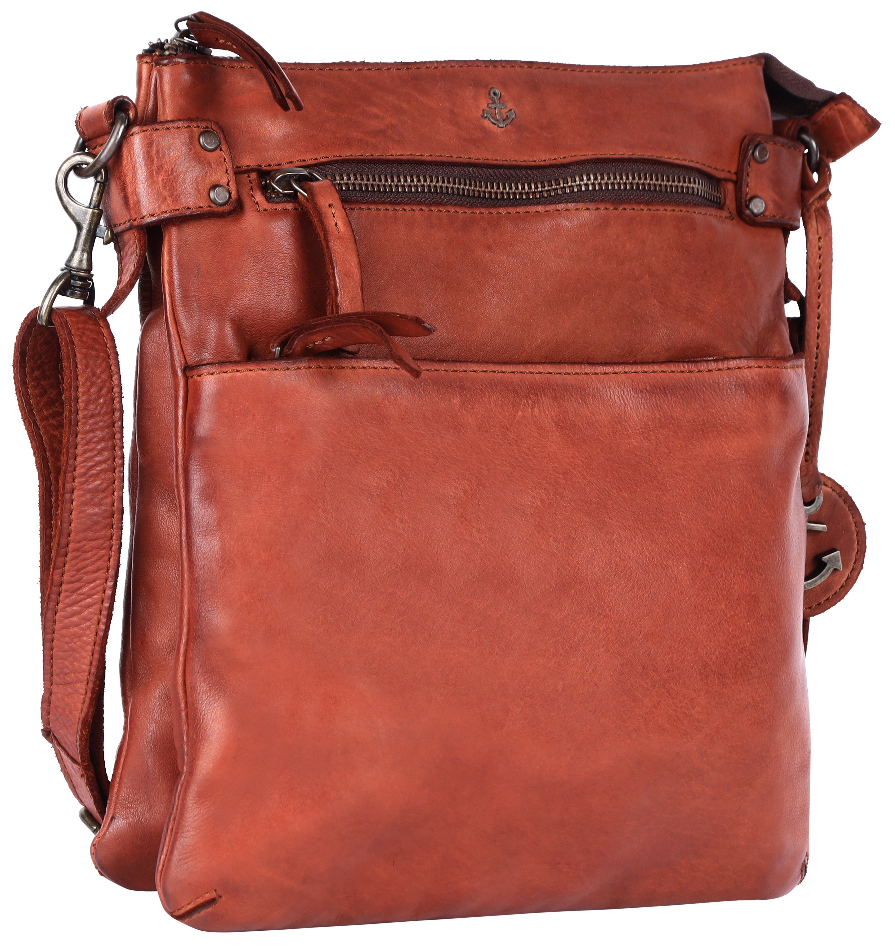 Aufstiegsplan HARBOUR 2nd Handtasche Zora2, Anker Anhänger cognac