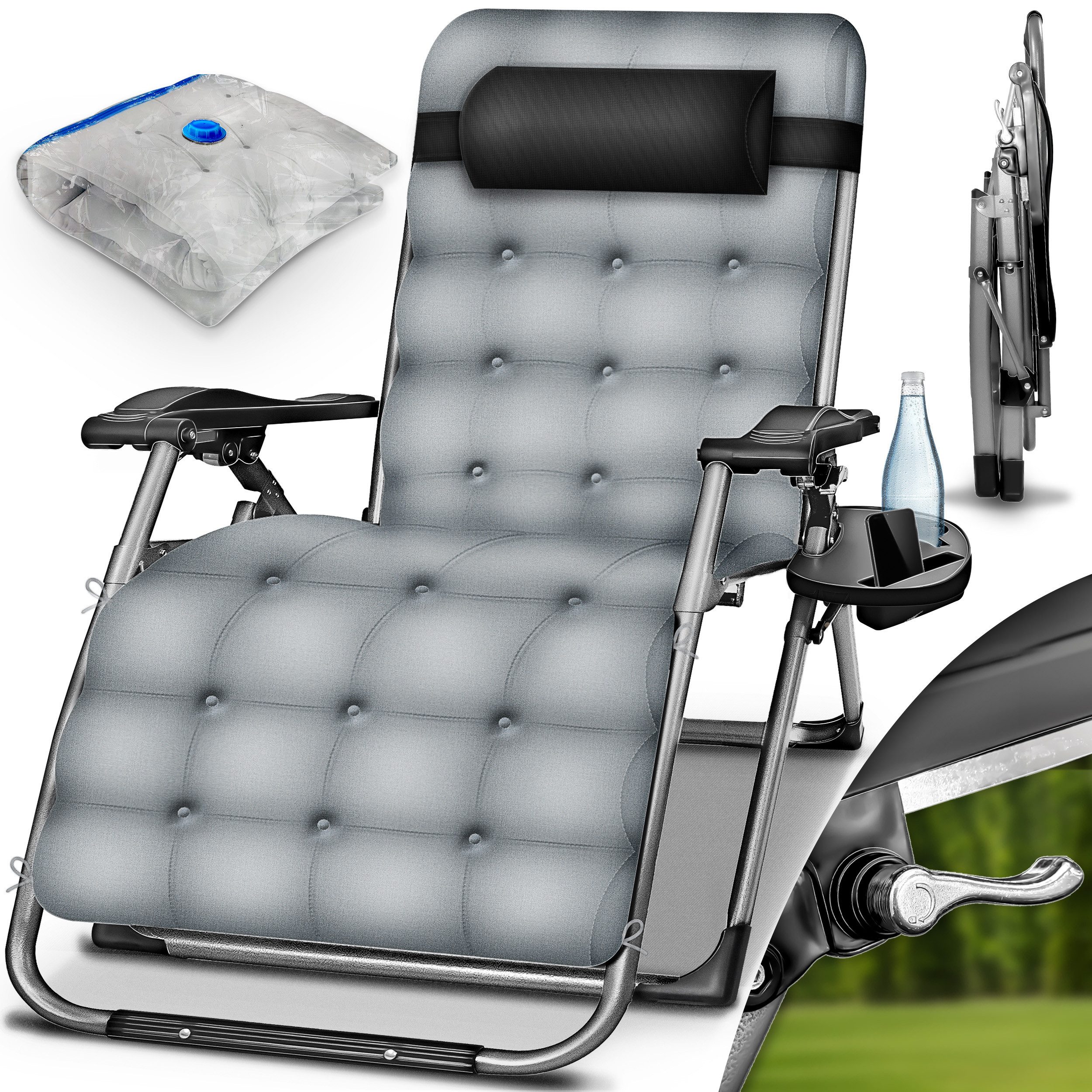 tillvex Gartenliege tillvex® Liegestuhl klappbar bis 200 kg, Sonnenliege wetterfest für, Set