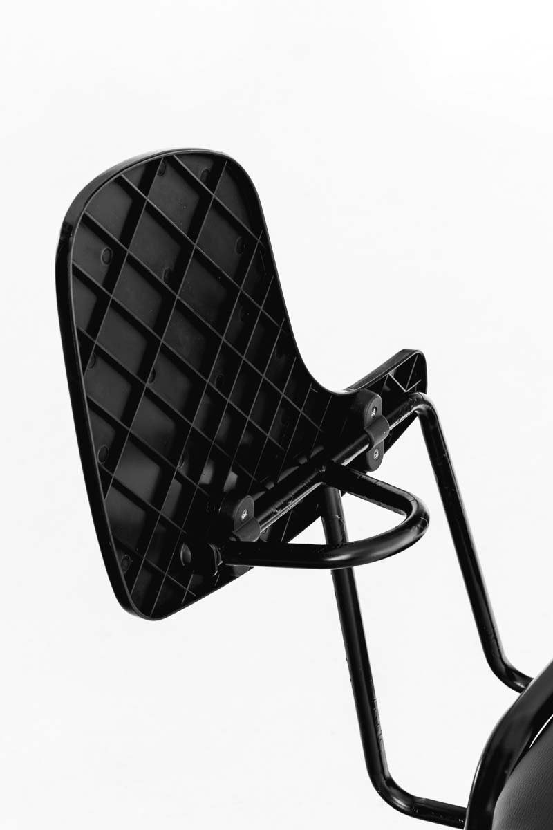 Warteraumstuhl schwarz Kunstleder (Besprechungsstuhl mit Sitzfläche: Besucherstuhl Keen schwarz Gestell: TPFLiving - Messestuhl), Konferenzstuhl - - Polsterung - hochwertiger Metall