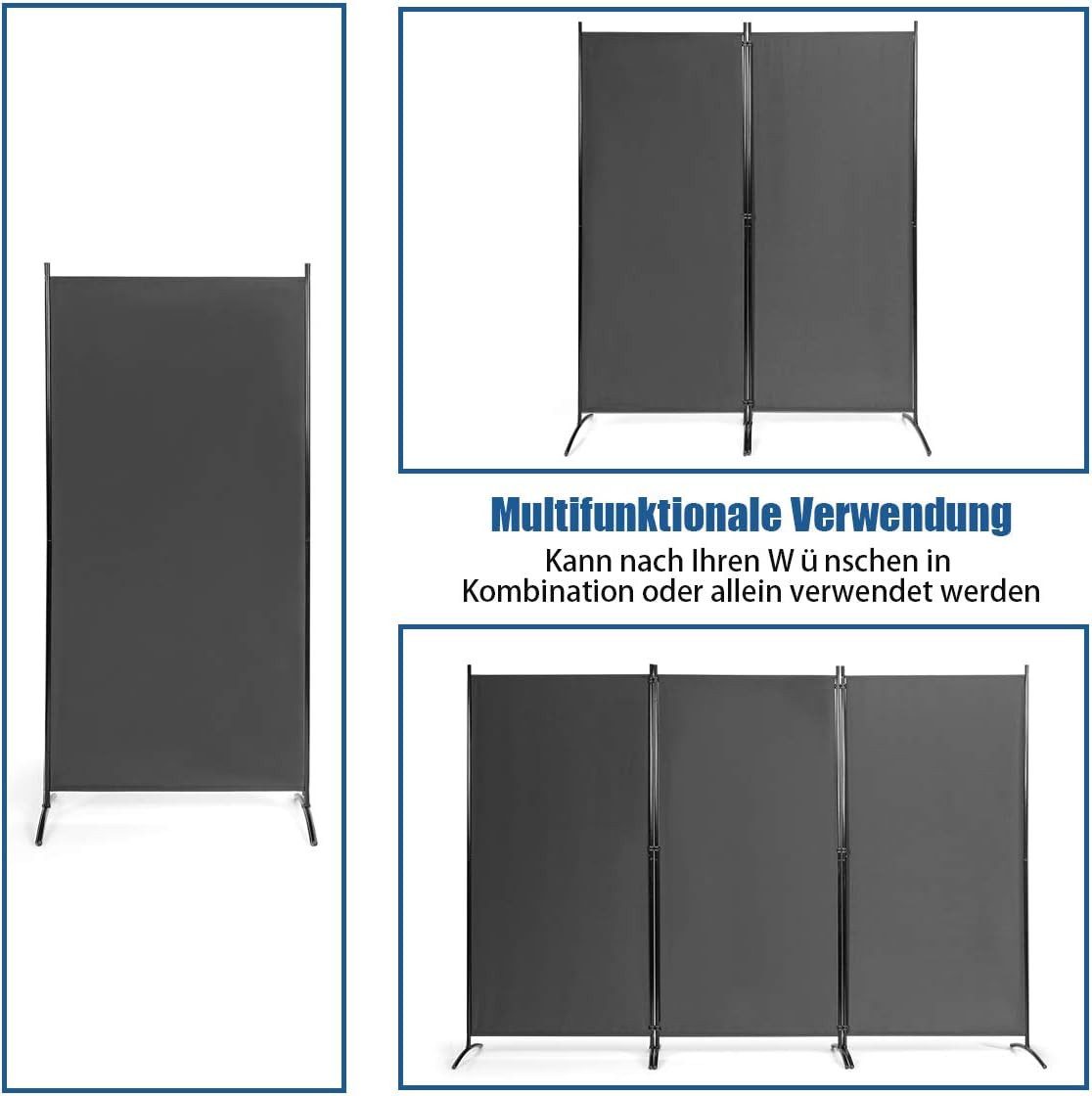 BlingBin Paravent 3-teiliger Paravent 260 x 180 cm, wetterfester Balkonsichtschutz (3er Set, 3 St., 260x180cm), als Raumteiler und Trennwand für Balkon, Terrass – Bild 5 von 5