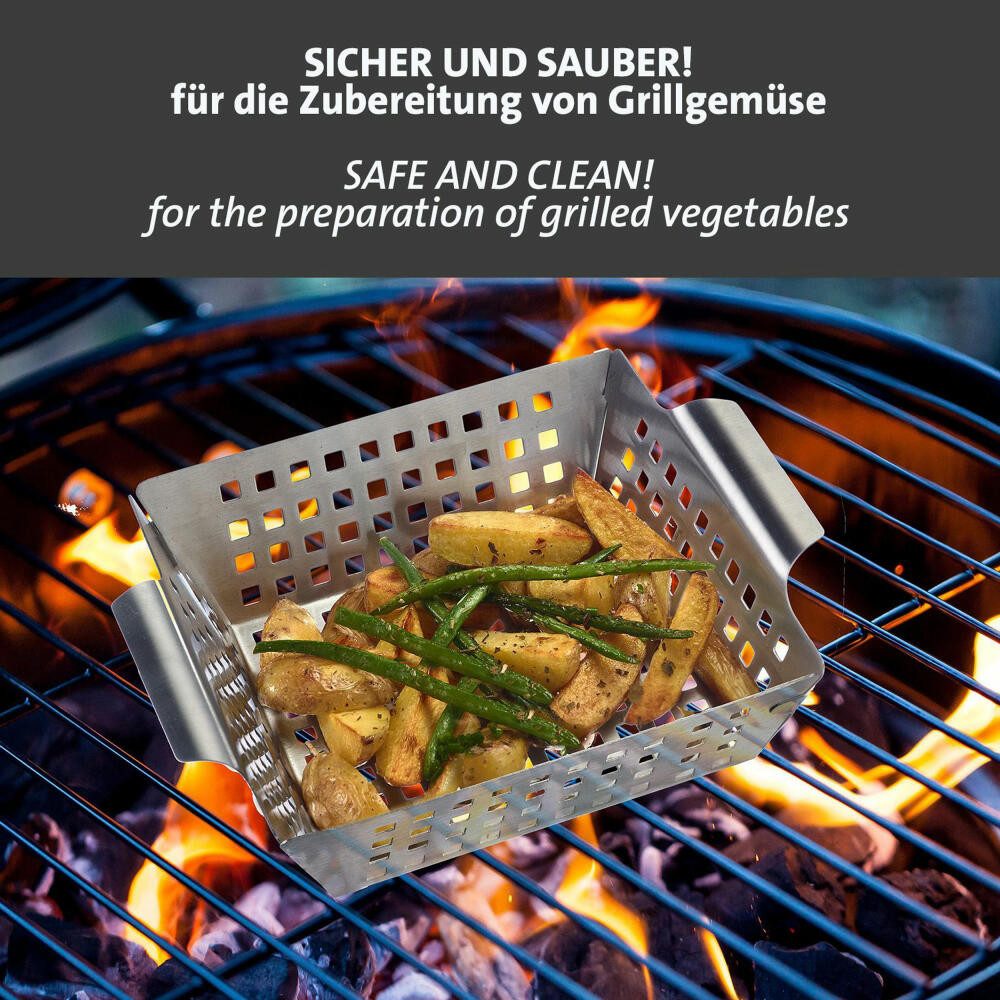 WESTMARK Grillschale / Grillkorb – Lochung für direkte Hitze und Röstaroma, spülmaschinenge, Rostfreier Edelstahl, spülmaschinengeeignet, einfache Handhabung