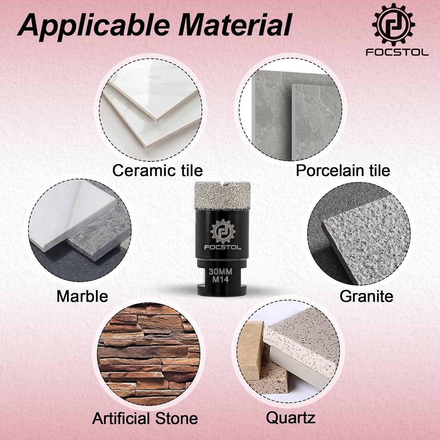 LuxusKollektion Fliesenbohrer Fliesenbohrer Diamant Lochsäge M14 Keramik Marmor Granit 30mm