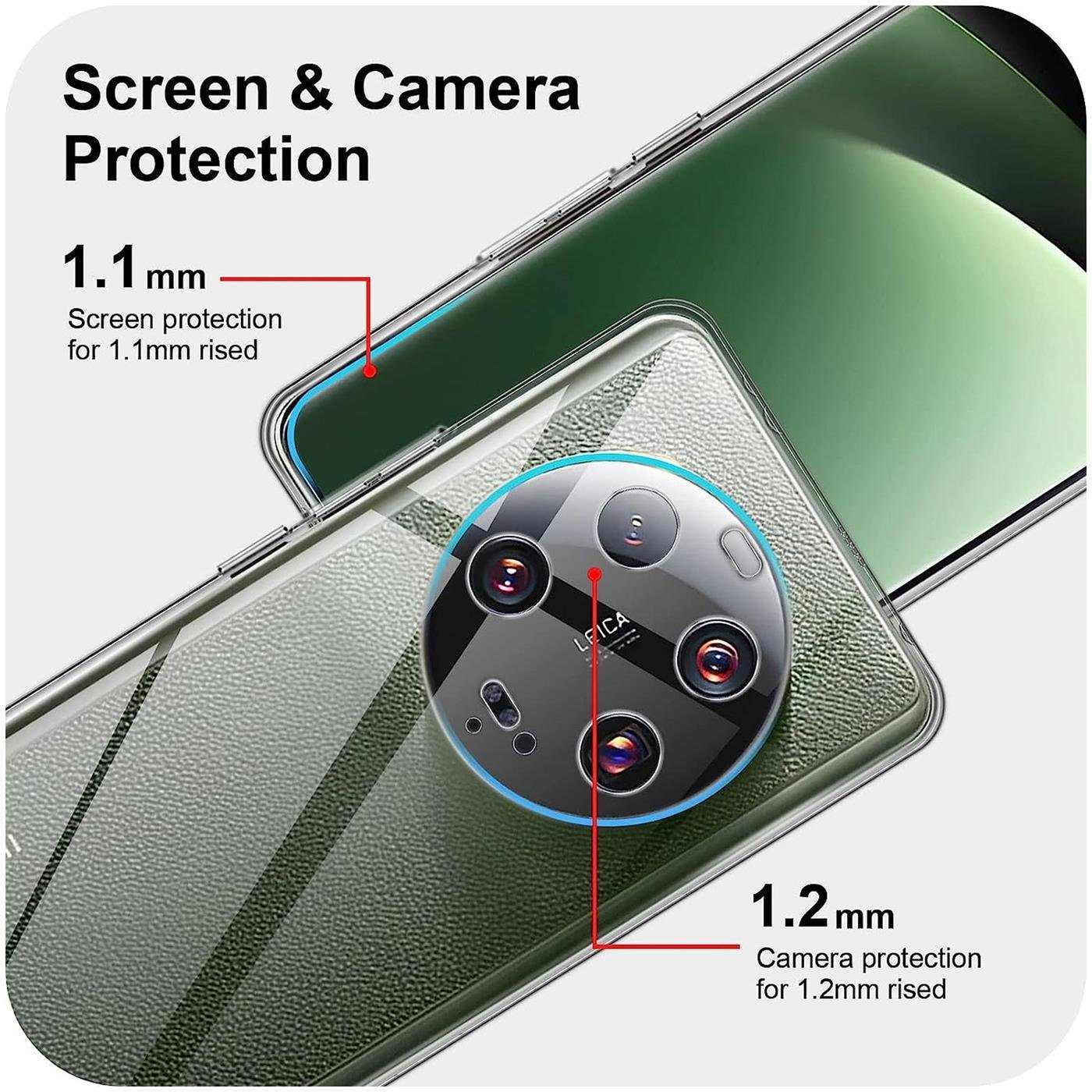 CoolGadget Handyhülle Transparent Ultra Slim Case für Xiaomi 13 Ultra 6,73 Zoll, Silikon Hülle Dünne Schutzhülle für Xiaomi 13 Ultra 5G Hülle