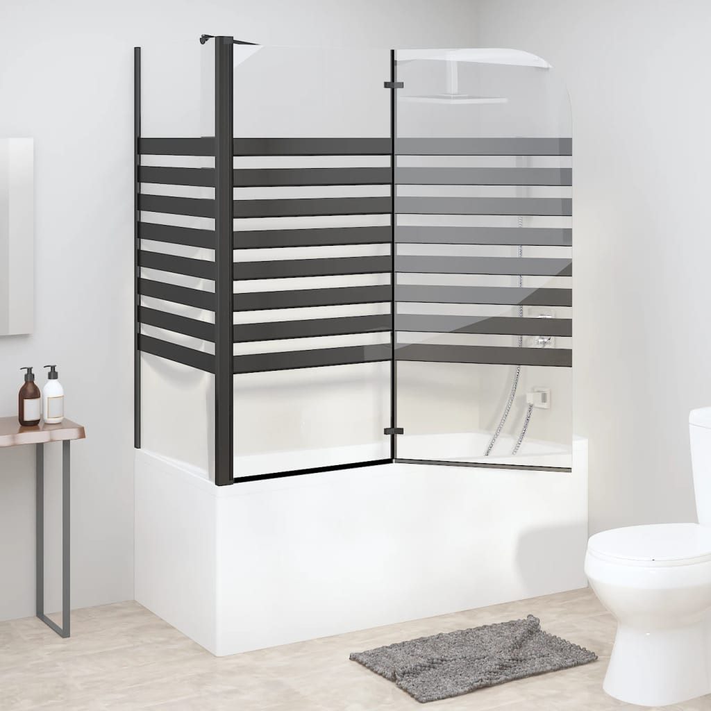 vidaXL Duschwand, Duschabtrennung 120x68x130 cm Hartglas Gestreift