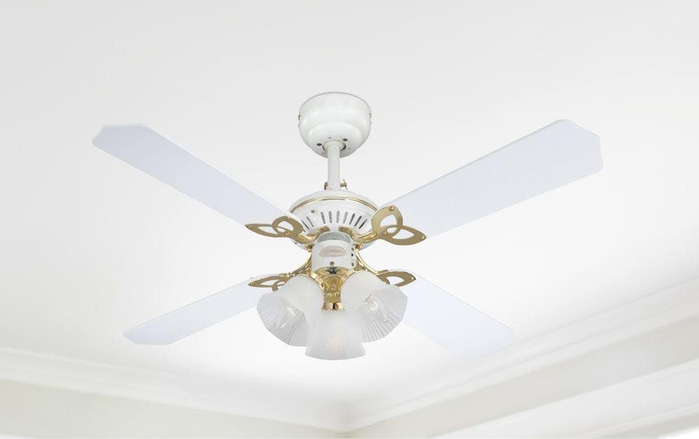 Westinghouse Deckenventilator Deckenventilator Princess Trio Weiß 105 cm, Mit Zugschnur