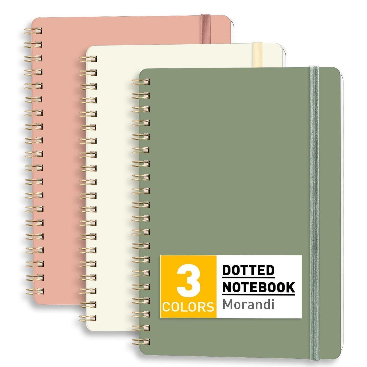 LuxusKollektion Notizbuch Notizbuch Dotted 3er Pack Klein 210 Blatt Spirale