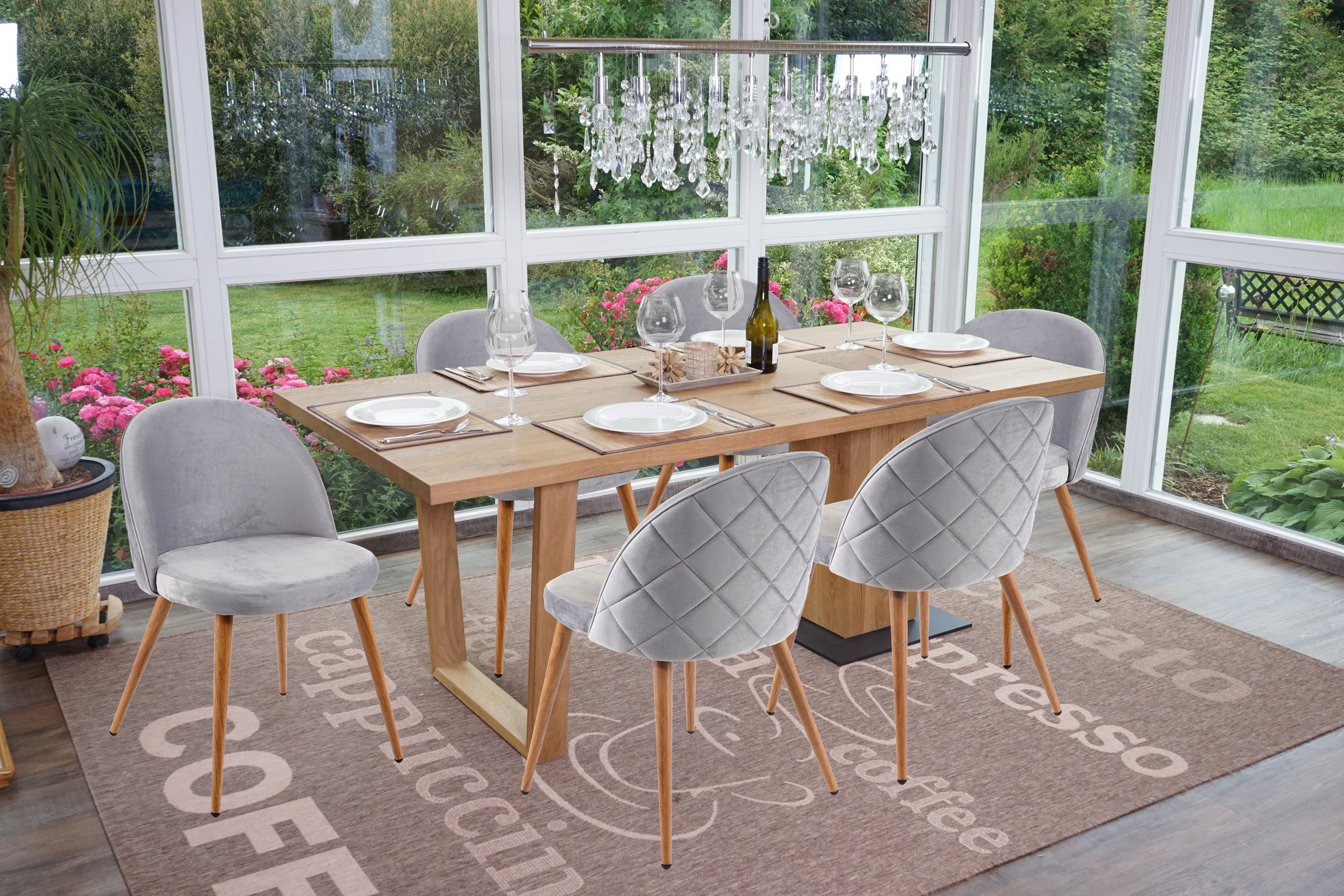 MCW Esszimmerstuhl MCW-D53-6-s (Set, 6 St), 6er-Set, Inklusive Fußbodenschoner, 50er Jahre Design