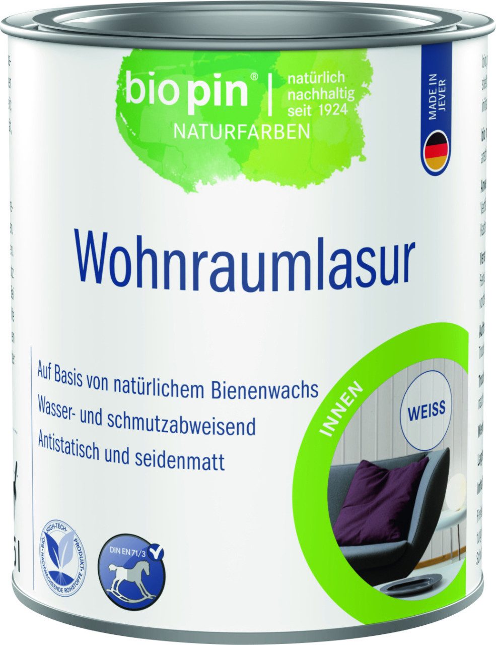 Bio Pin Wohnraumlasur Biopin Wohnraumlasur 375 ml weiß
