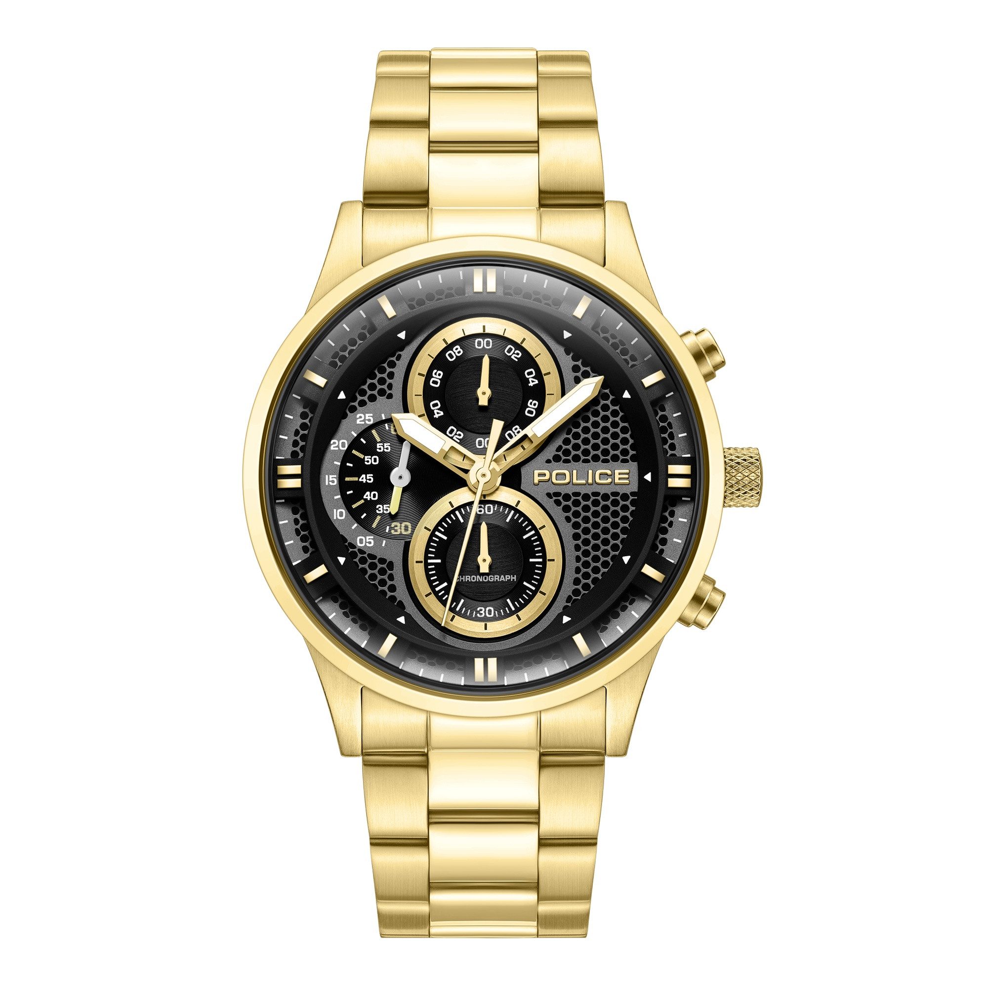 Police Quarzuhr Chronograph Herrenuhr 50 mm Quarz Herren