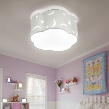 etc-shop Dekolicht, Leuchtmittel nicht inklusive, Deckenlampe Spielzimmerleuchte Wolke Kinderzimmer Textil weiß D 40 cm