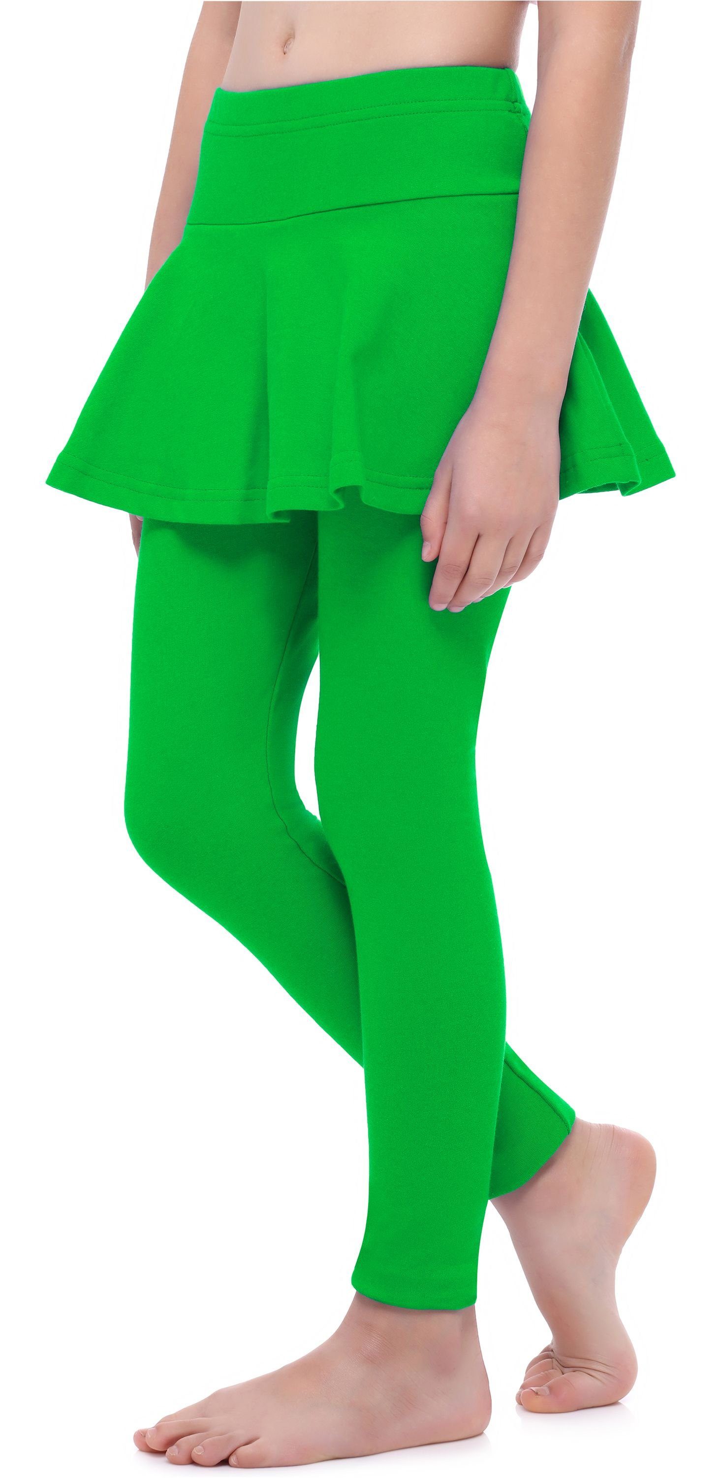 Style Mädchen Grün Rock MS10-254 (1-tlg) Leggings Bund mit elastischer Merry Lange Leggings aus Baumwolle