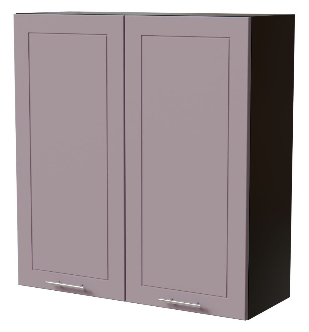 Feldmann-Wohnen Klapphängeschrank Bari (W4/90, 2-türig, 3 Einlegeböden, 1-St., moderne Kassettenoptik, lackierte Fronten, 90x32,5x96cm) lava / RAL 4009 pastellviolett matt