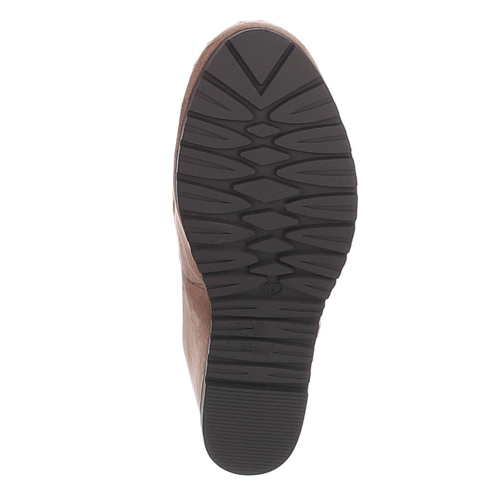 Ital-Design Elegante Overknee-Stiefel mit Wedge für Damen Overkneestiefel (90727039) Keilabsatz/Wedge Stiefel in Beige