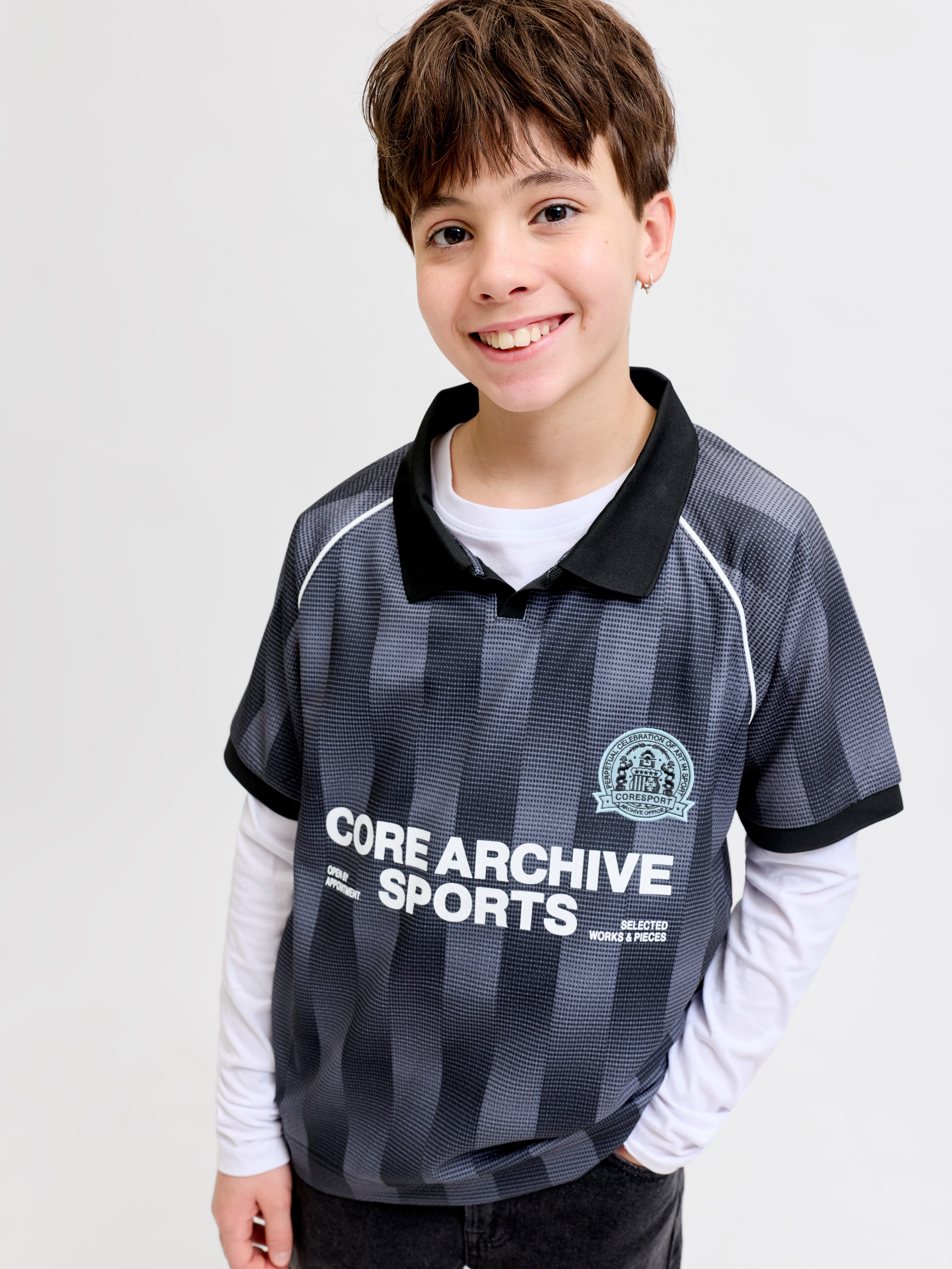 Jack & Jones Junior T-Shirt JCOBREEZE FOOTBALL AOP MESH TEE SS JNR