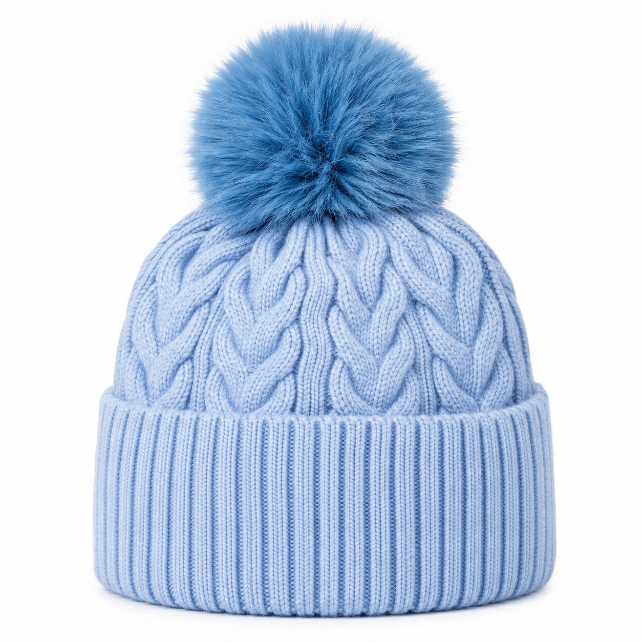 LK Trend & Style Bommelmütze Gestrickte Wollmütze sportlich, warmes Accessoires