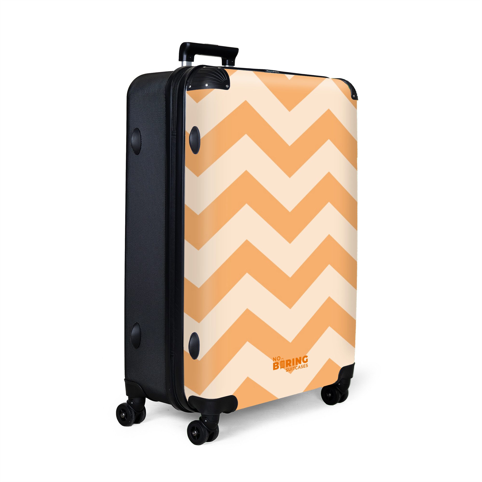 NoBoringSuitcases.com© Hartschalen-Trolley Zickzack-Muster in Orange 77 günstig online kaufen