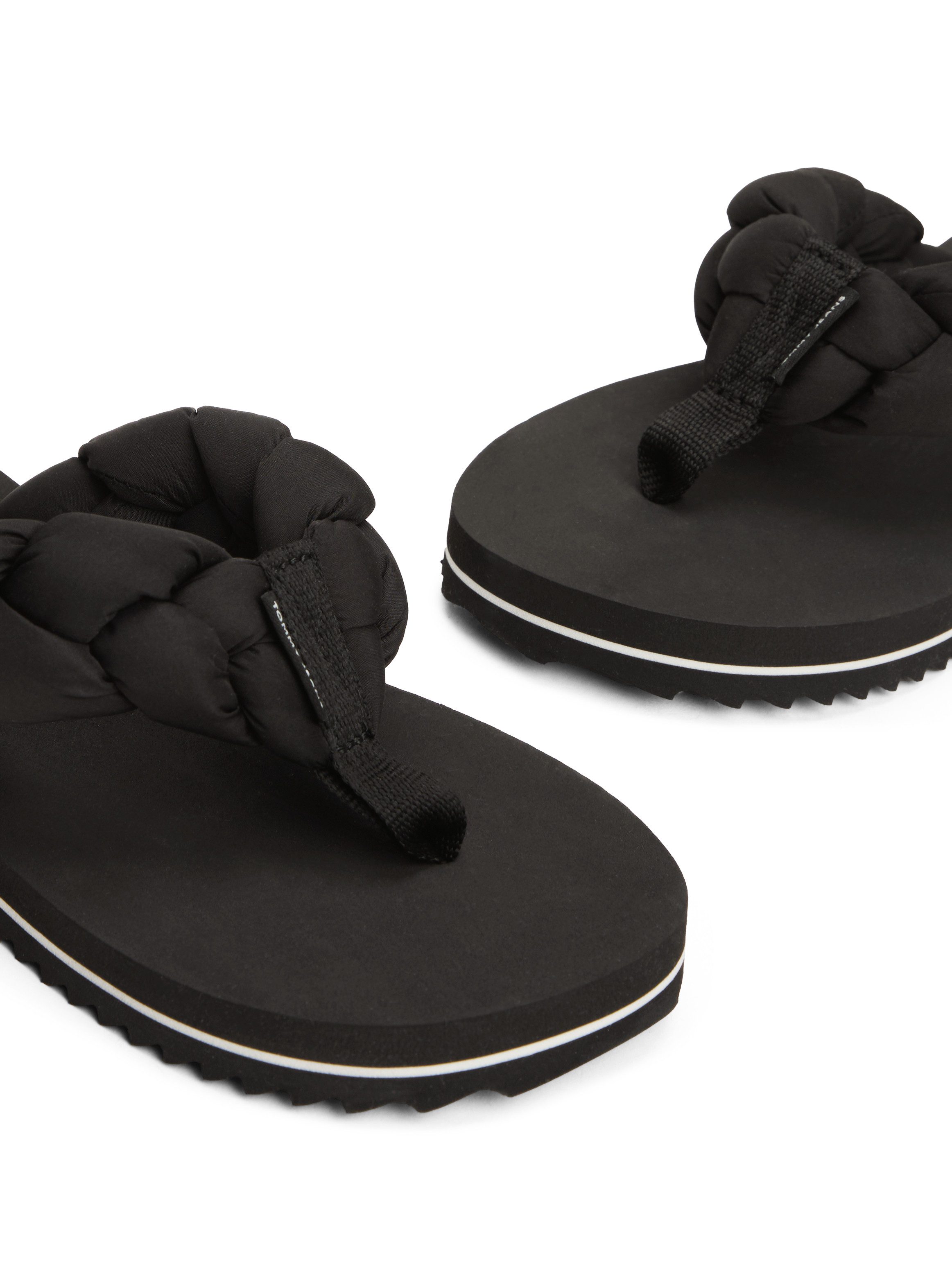 Tommy Jeans BRAIDED THONG BEACH SANDAL Zehentrenner, Dianette, Sommerschuh mit geflochtener, wattierter Bandage