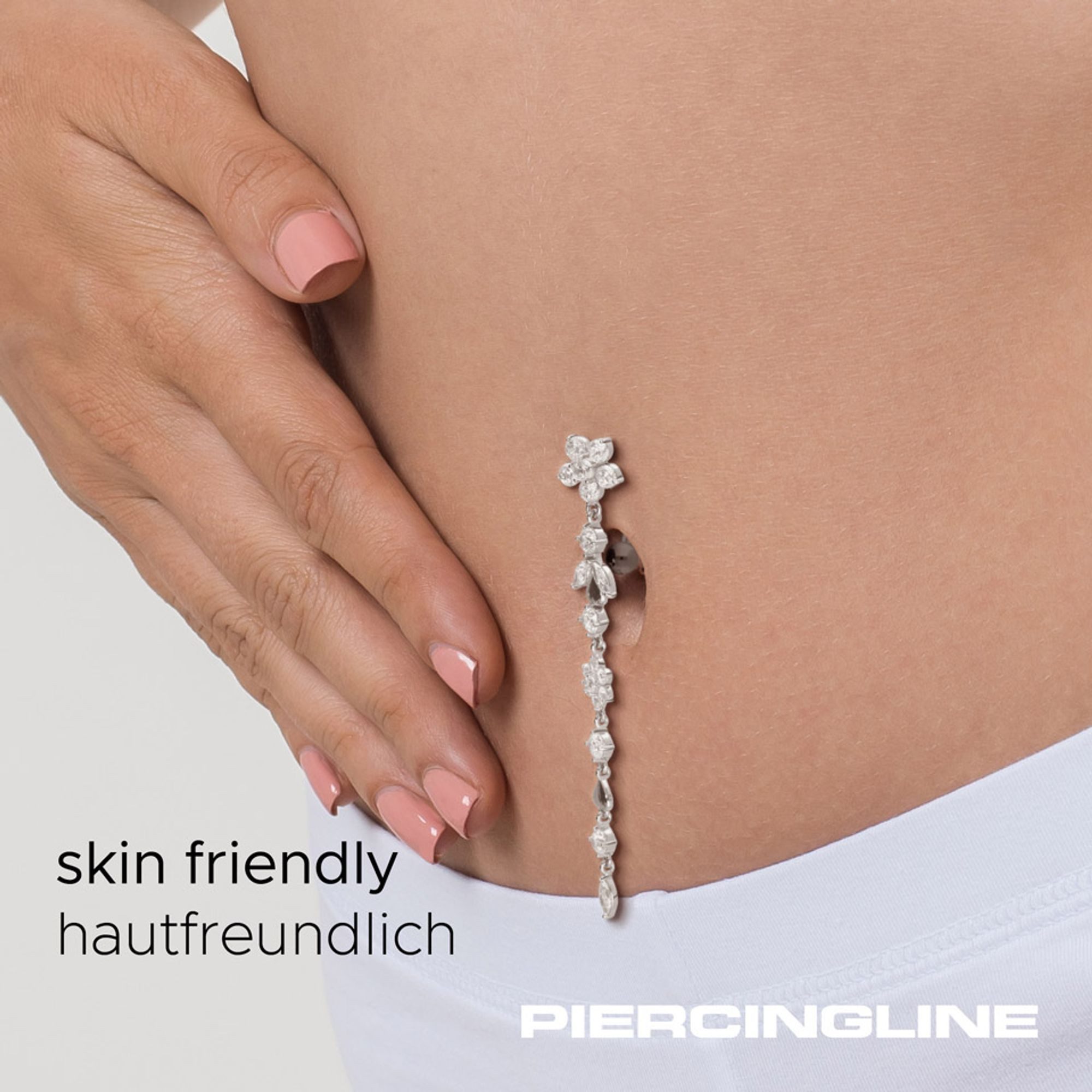 PIERCINGLINE Bauchnabelpiercing Chirurgenstahl Bananabell BLUMENRANKE (Bananabells, 1-tlg) – Bild 4 von 5