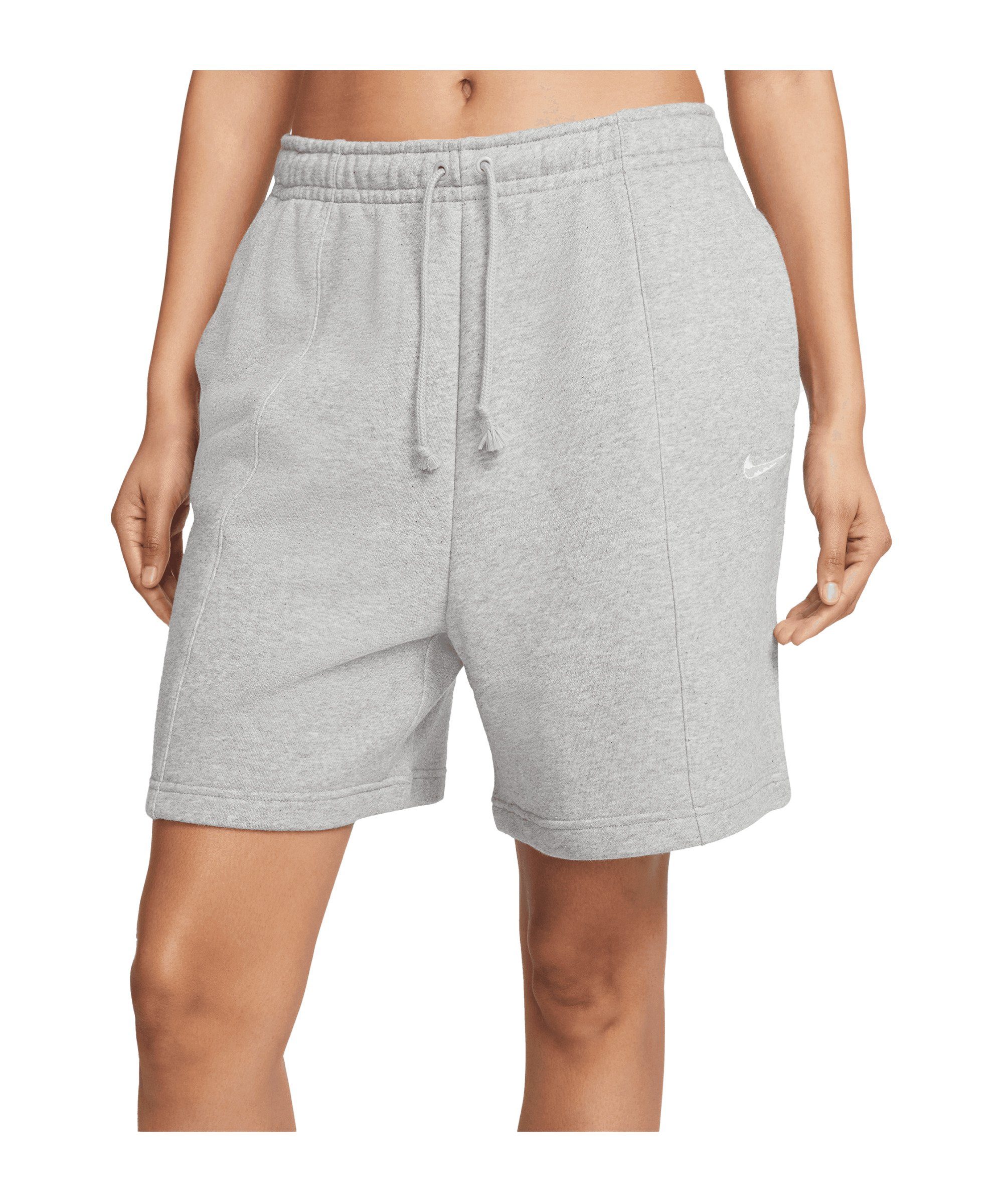 Nike Sportswear Jogginghose Essential High Waist Short Damen grauweiss
