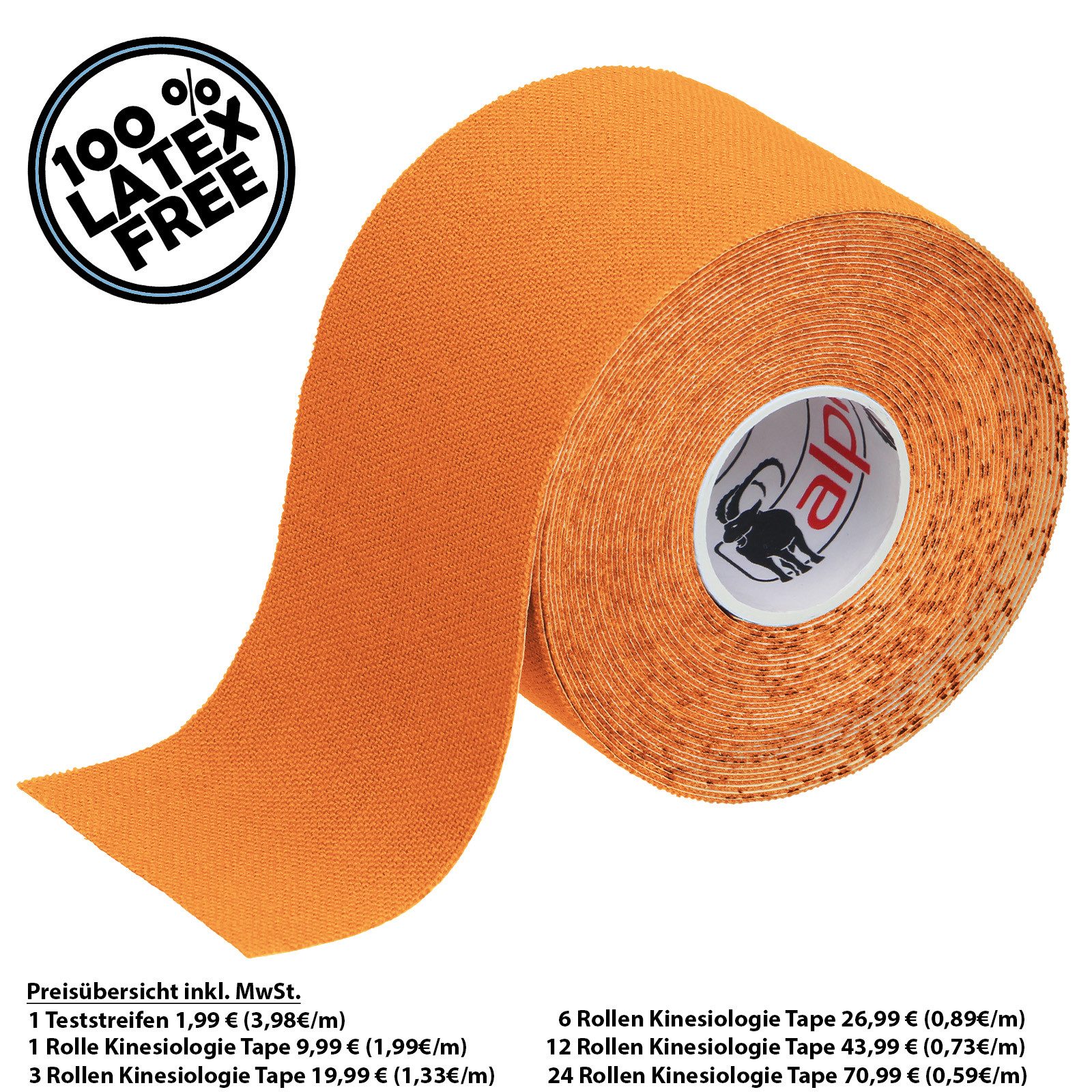 ALPIDEX Kinesiologie-Tape ALPIDEX Kinesiologie Tape 5 m x 5 cm - verschiedene Farben und Mengen (1-St)