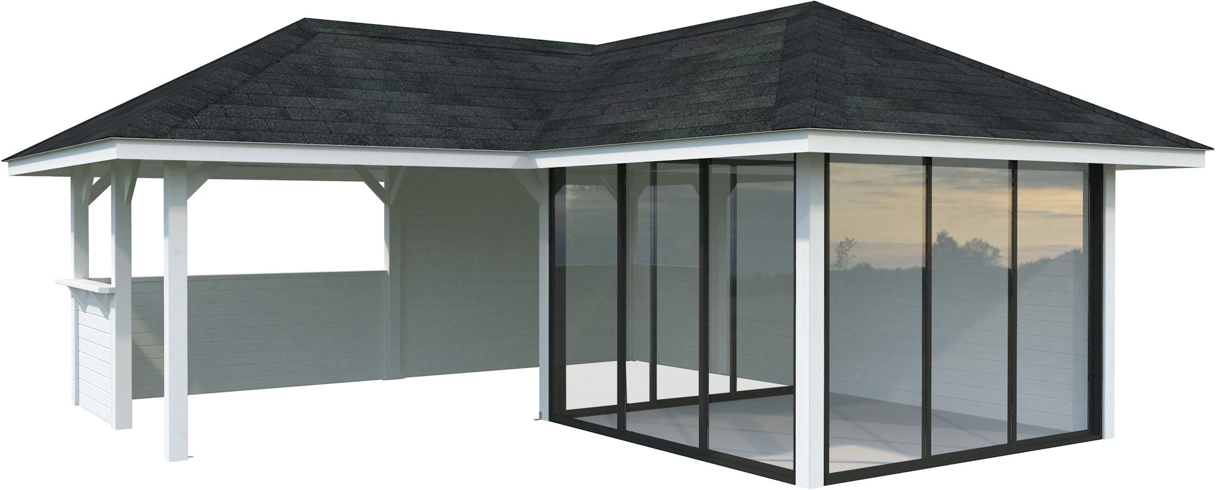 Palmako Gartenhaus Bianca 24,9 m², Set 510 Slide Plus, BxT: 672x672 cm